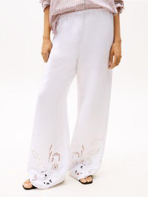 Linen-Blend Eyelet Pant Product Image