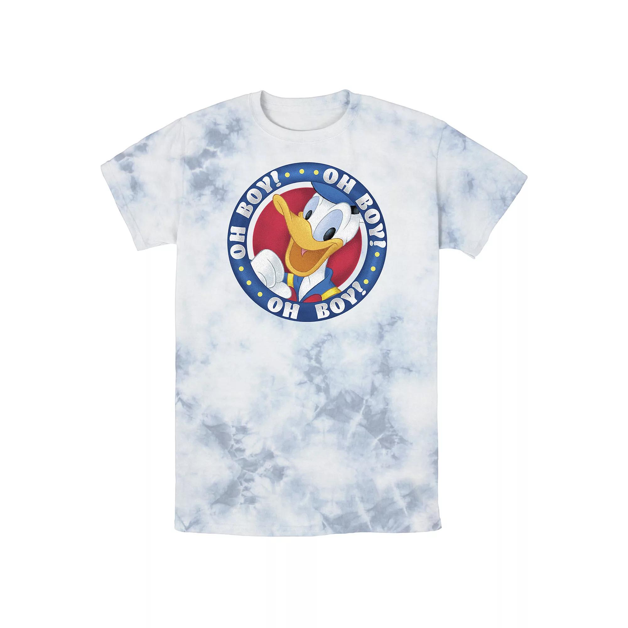 Men's Disney Mickey & Friends Donald Duck Oh Boy Oh Boy Oh Boy Bomabrd Wash Tee, Size: Medium, White Blue Product Image