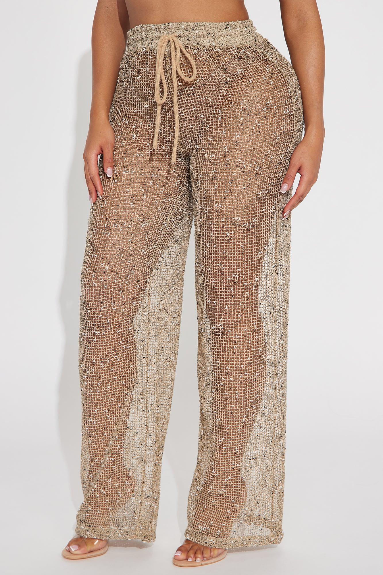 Playa Vista Crochet Cover Up Pants - Brown/combo Product Image