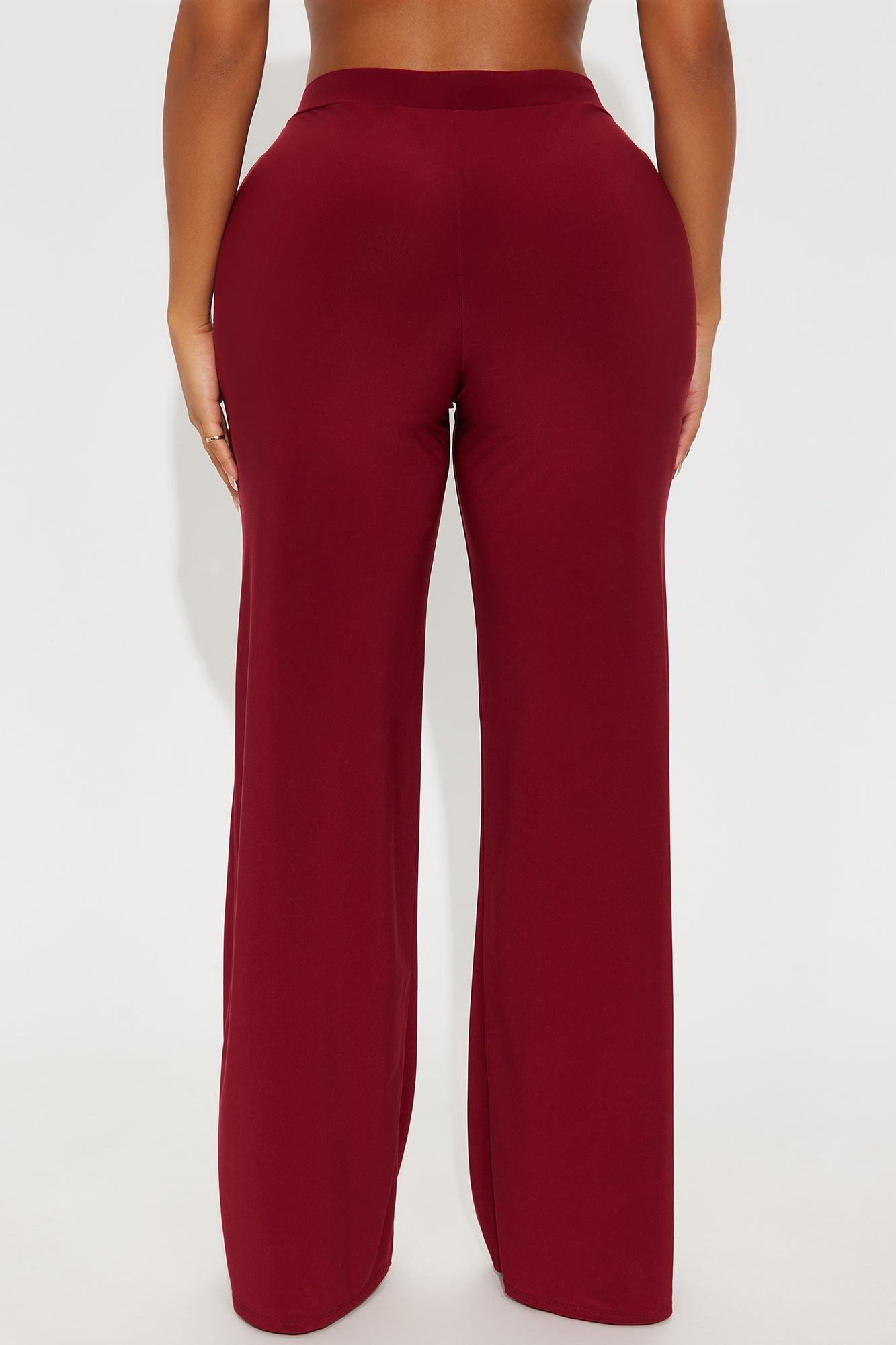 Promise Me Low Rise Wide Leg Travel Pant 33 - Raspberry Female Product Image
