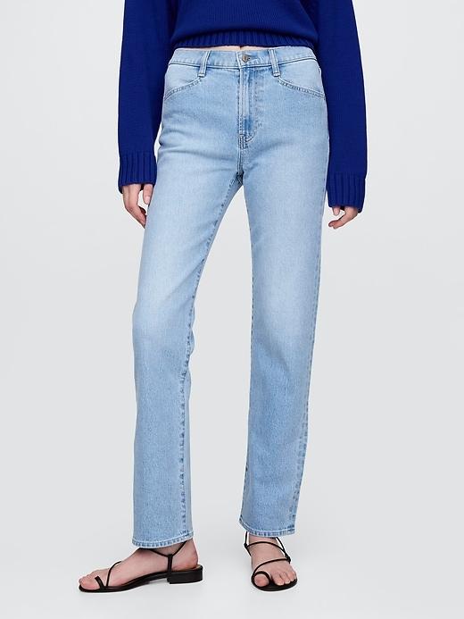 High Rise Studded &apos;90s Straight Jeans Product Image