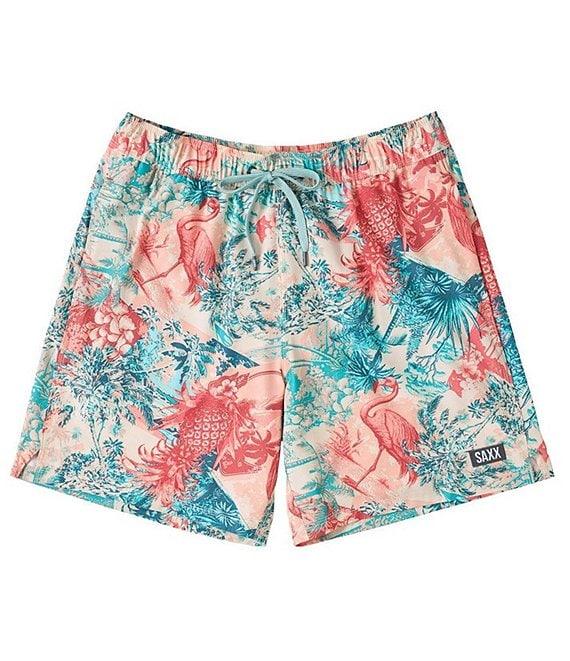 SAXX Oh Buoy 2N1 Vacation Collage Print 7#double; Inseam Volley Swim Trunks Product Image