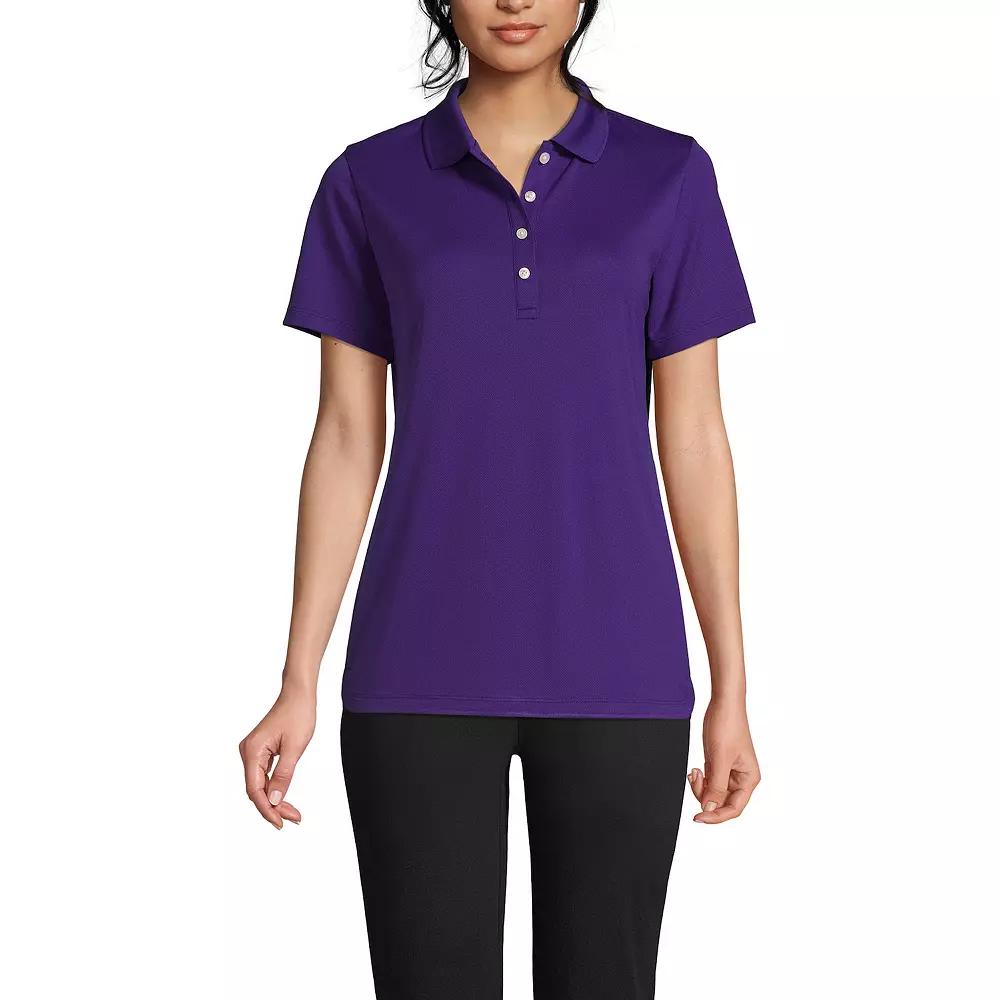 Women's Lands' End Short Sleeve Solid Active Polo Shirt,  Product Image