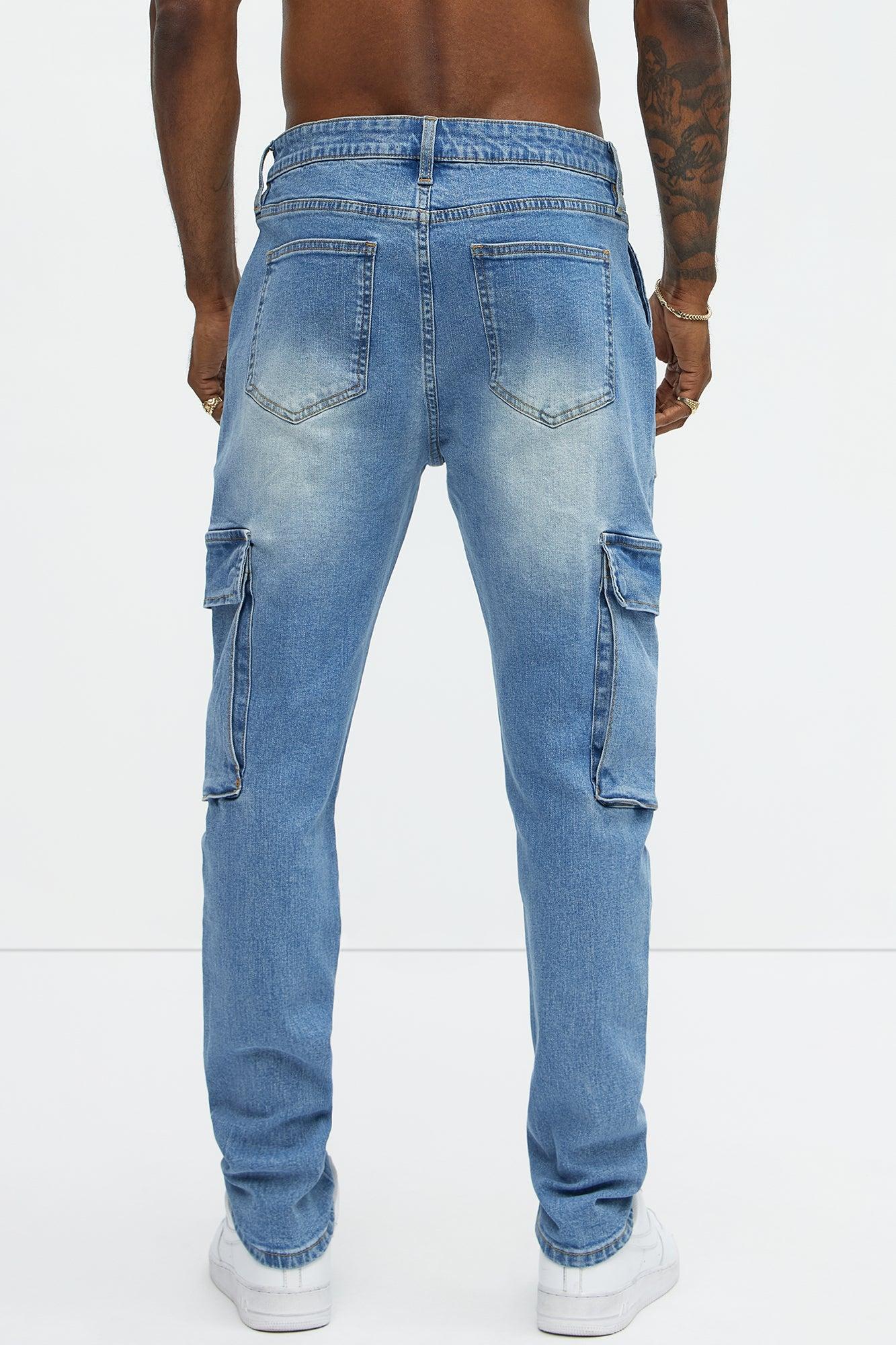 For The Streets Cargo Skinny Jeans - Light Wash Product Image