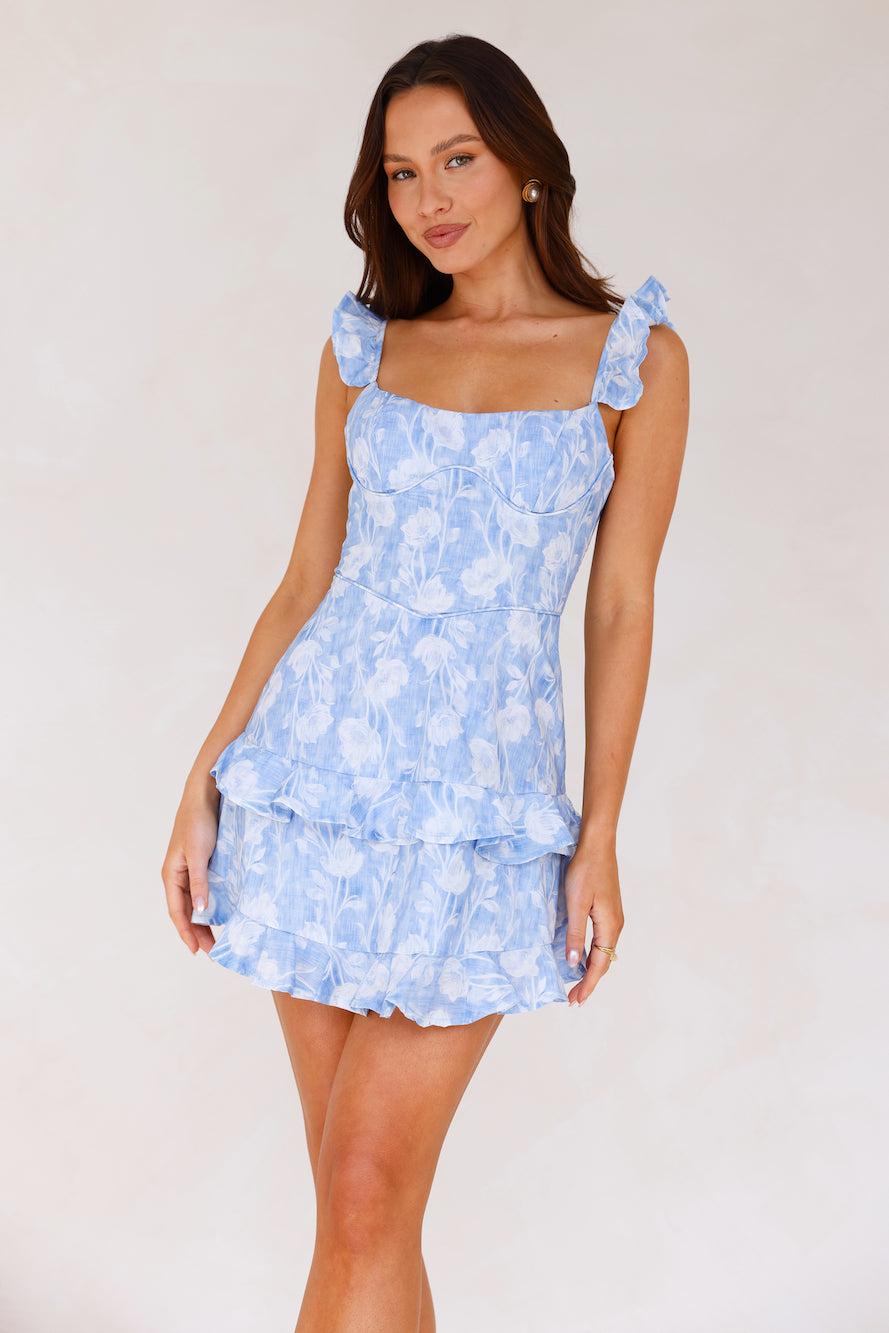 Sun Is Shining Mini Dress Blue Product Image