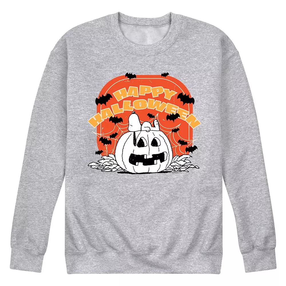 Men's Peanuts Pumpkin Retro Halloween Fleece Sweatshirt,  Product Image