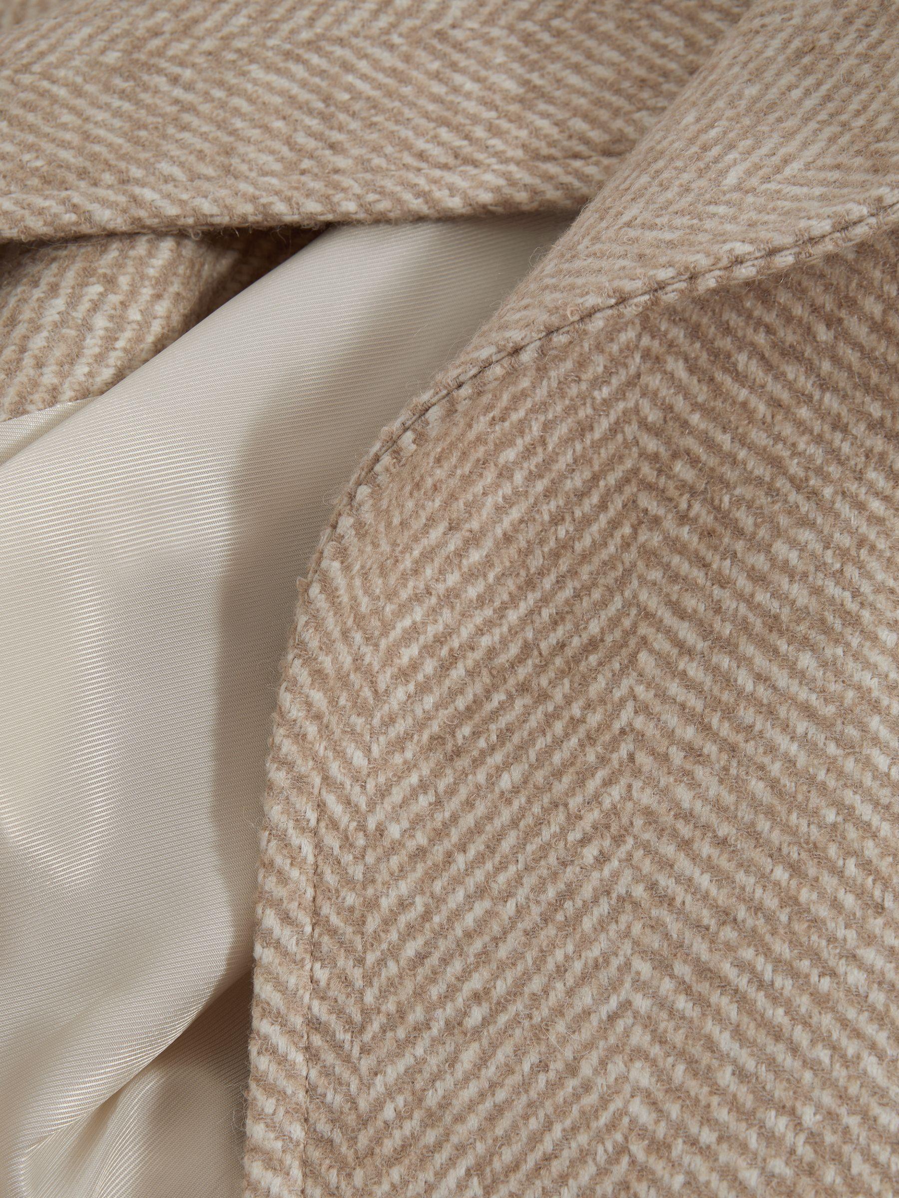 Atelier Italian Wool Blend Double Breasted Coat in Oatmeal Melange Product Image