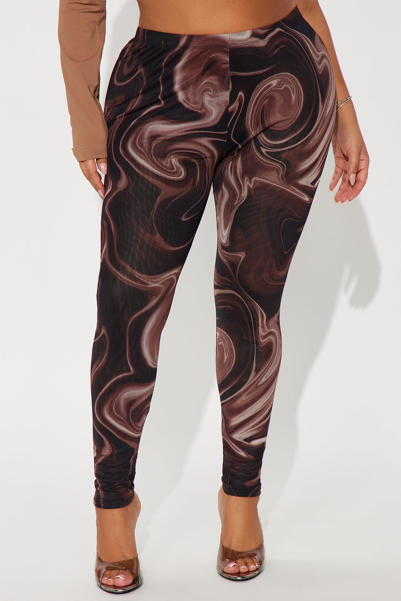 Better Than Your Ex Double Lined Mesh Legging - Brown/combo Female Product Image