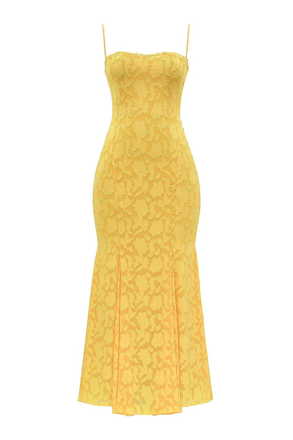 Joan  apricot lace up back maxi dress - sale Product Image