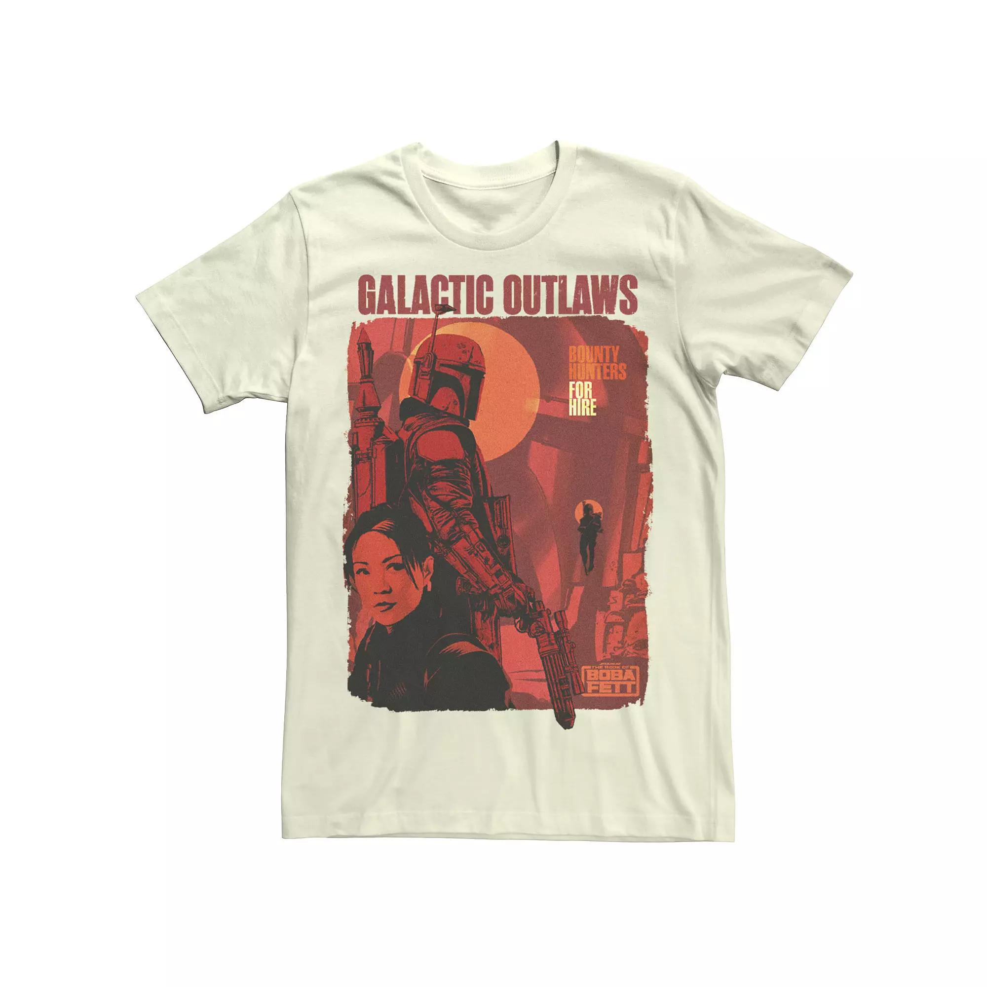Men's Star Wars The Book Of Boba Fett Galactic Outlaws Red Hue Poster Tee,  Product Image