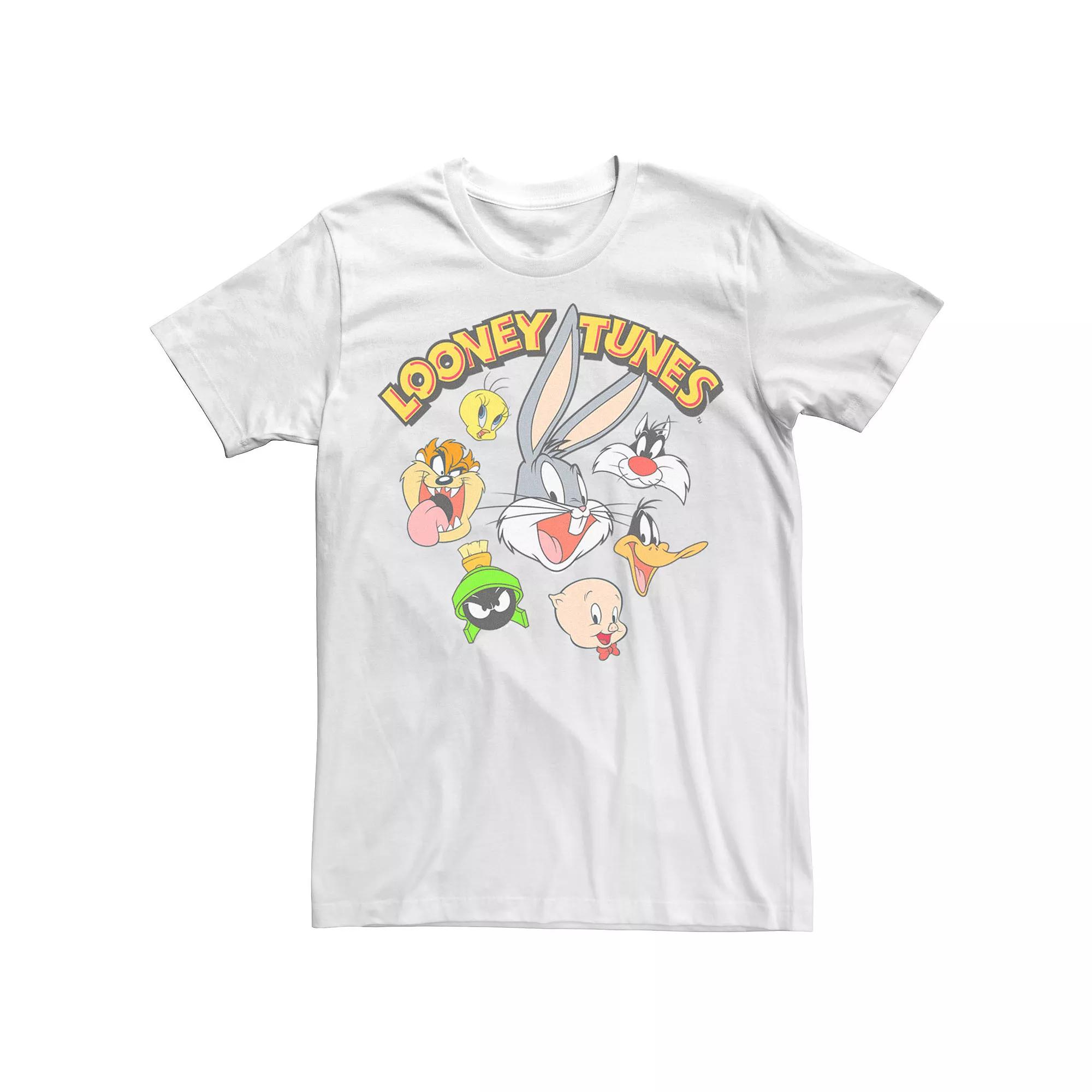 Big & Tall Looney Tunes Characters Heads Graphic Tee, Mens Product Image