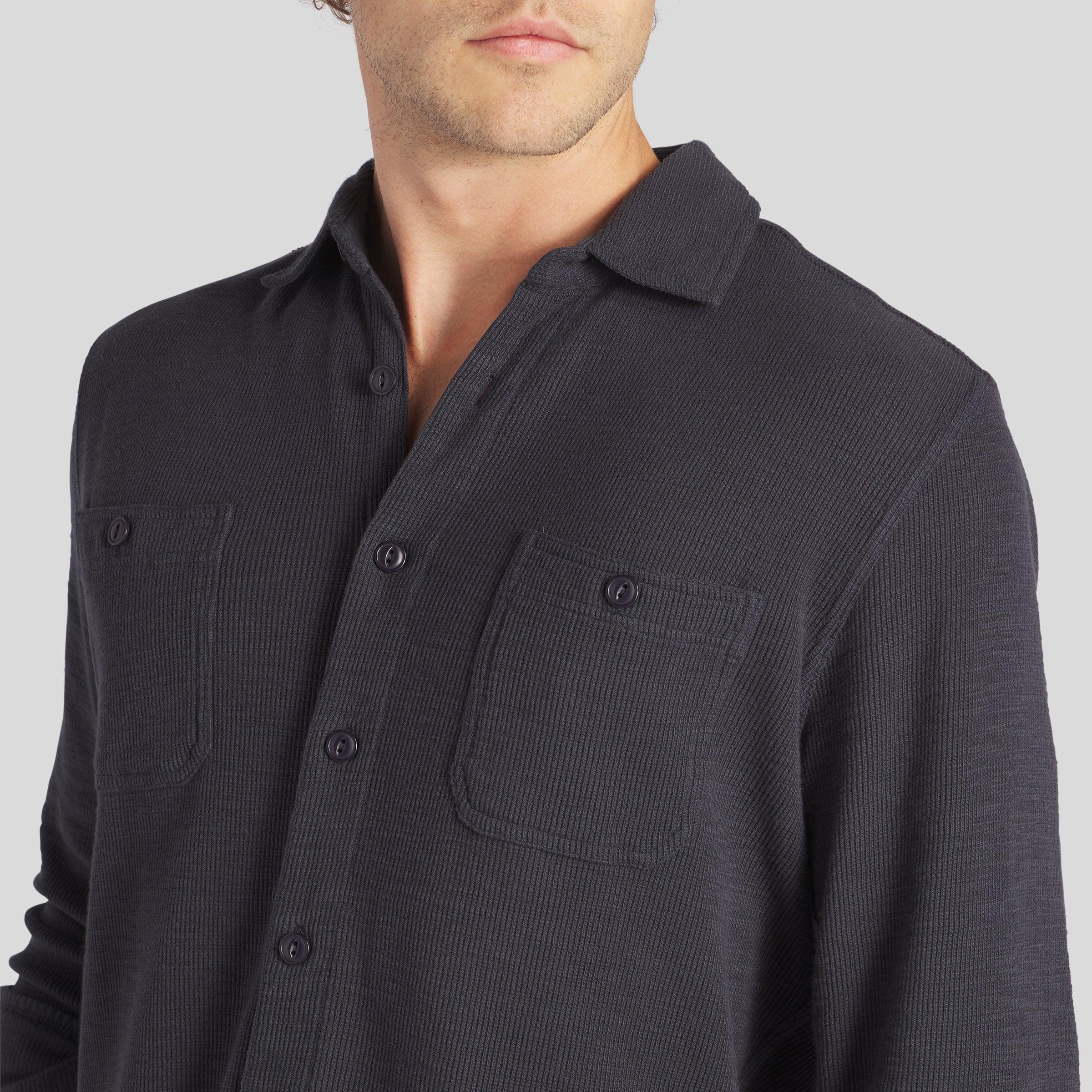 Waffle Hybrid Shirt - Dark Navy (Final Sale)* Product Image
