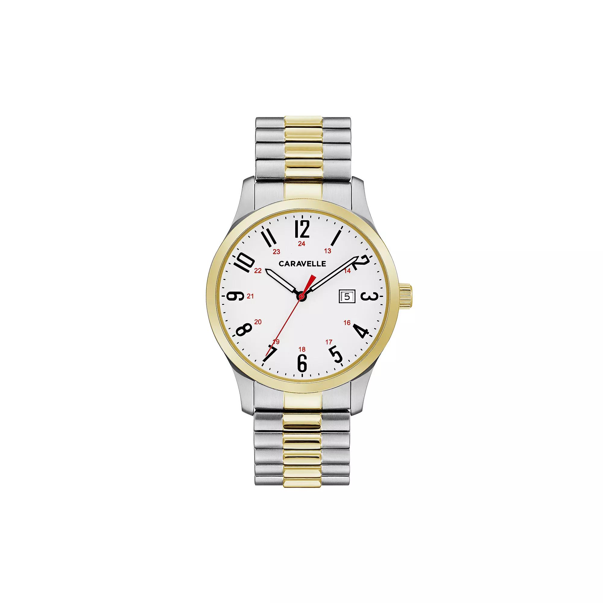 Caravelle by Bulova Mens Easy Reader Two Tone Stainless Steel Expansion Watch - 45B147 Product Image