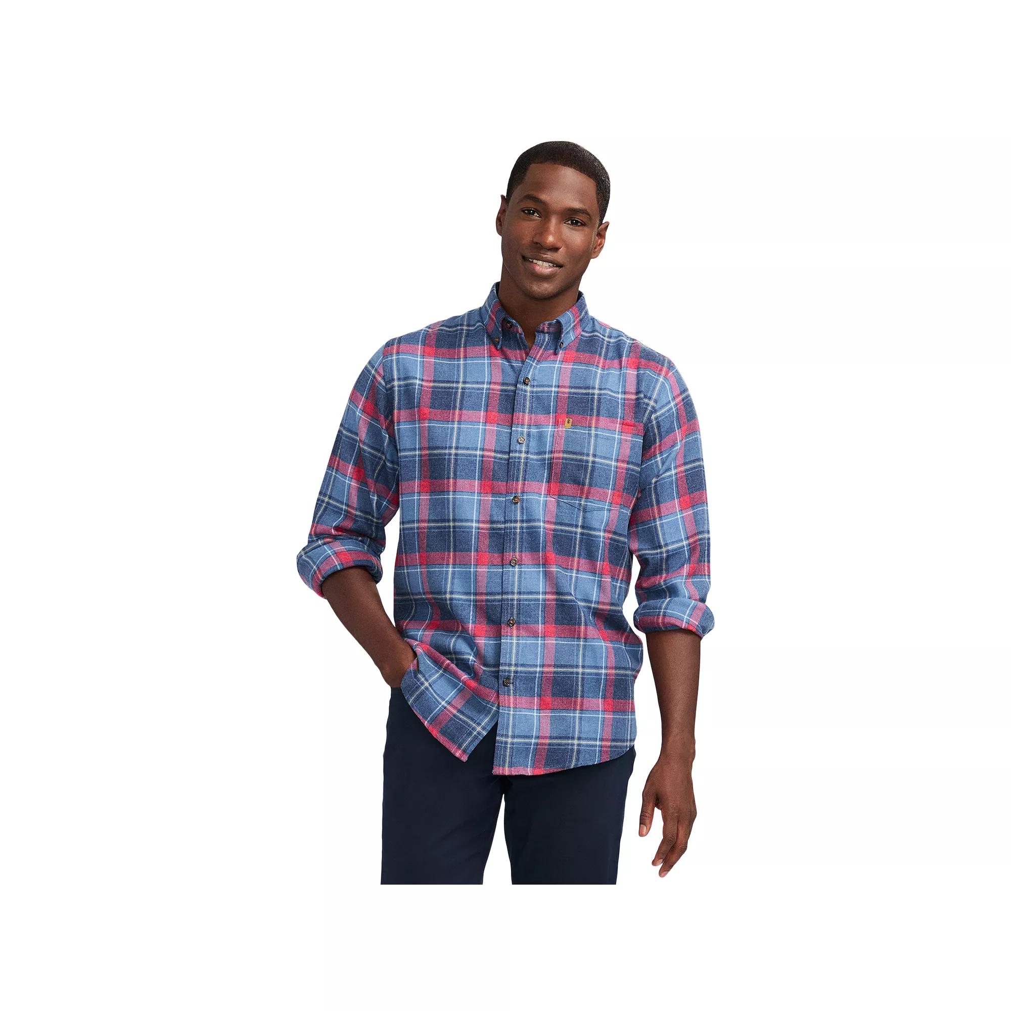 Men's IZOD Stratton Flannel Long Sleeve Button Down Shirt, Size: Small, Bijou Blue Purple Product Image