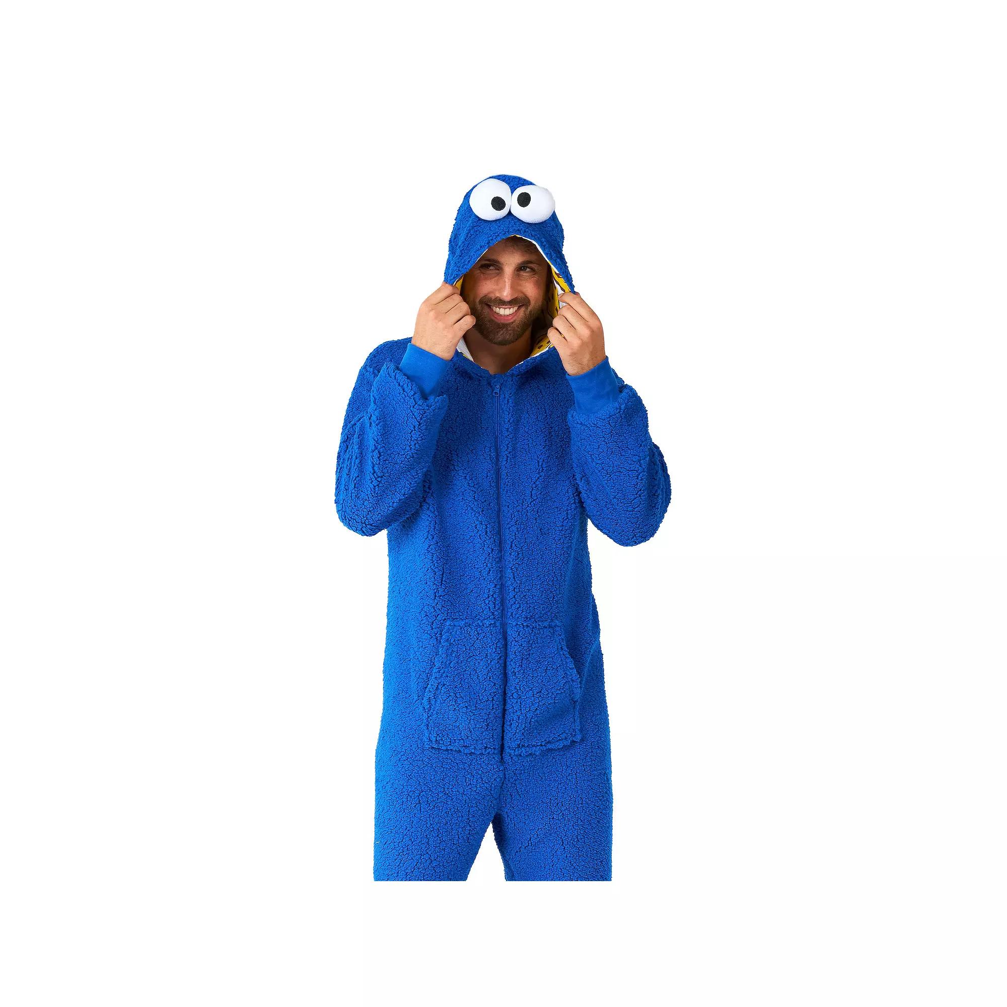 Men's OppoSuits Sesame Street Cookie Monster One-Piece Pajamas, Size: XS, Blue Product Image