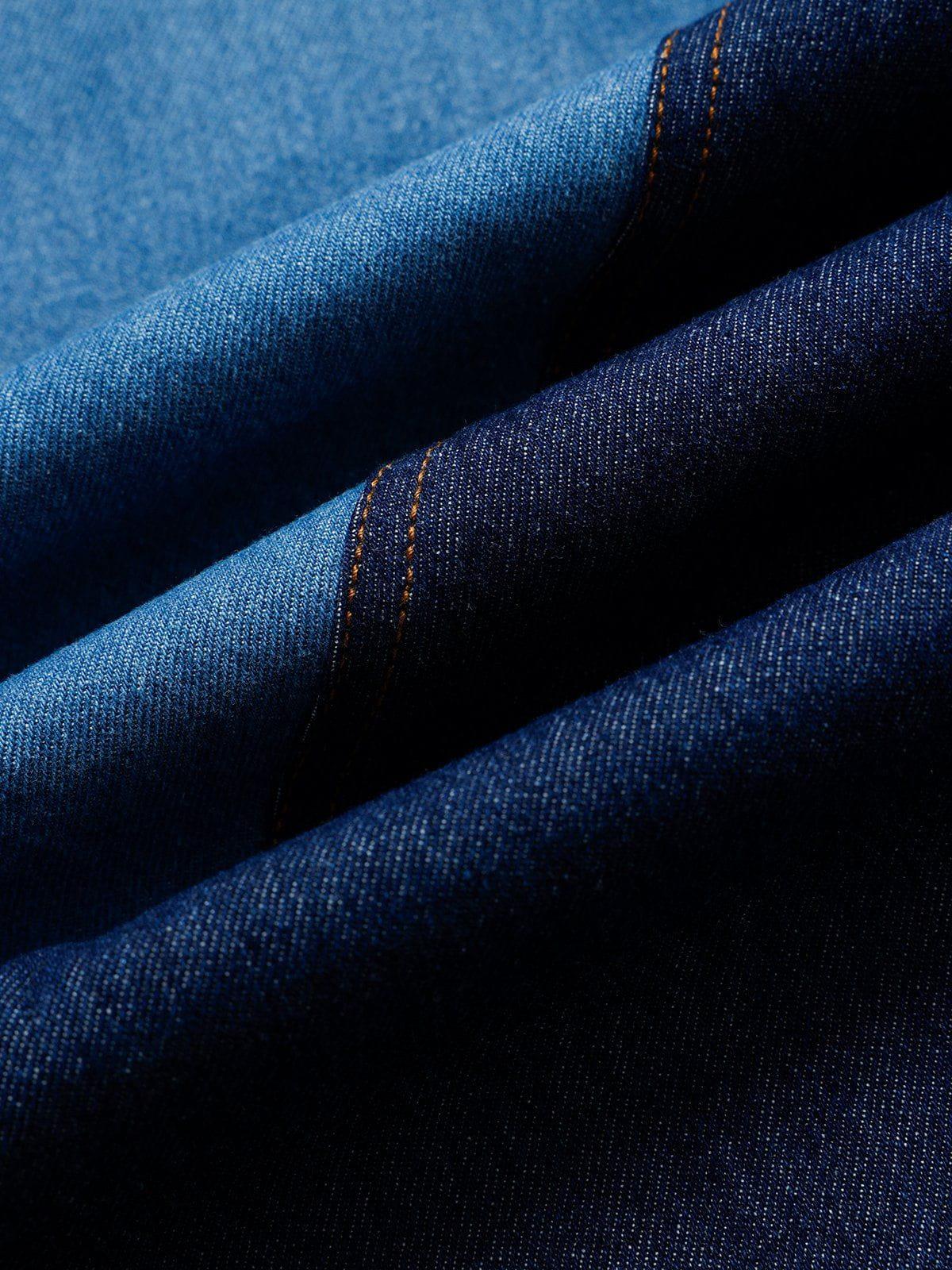 Aelfric Eden Color Block Patchwork Baggy Jeans Product Image