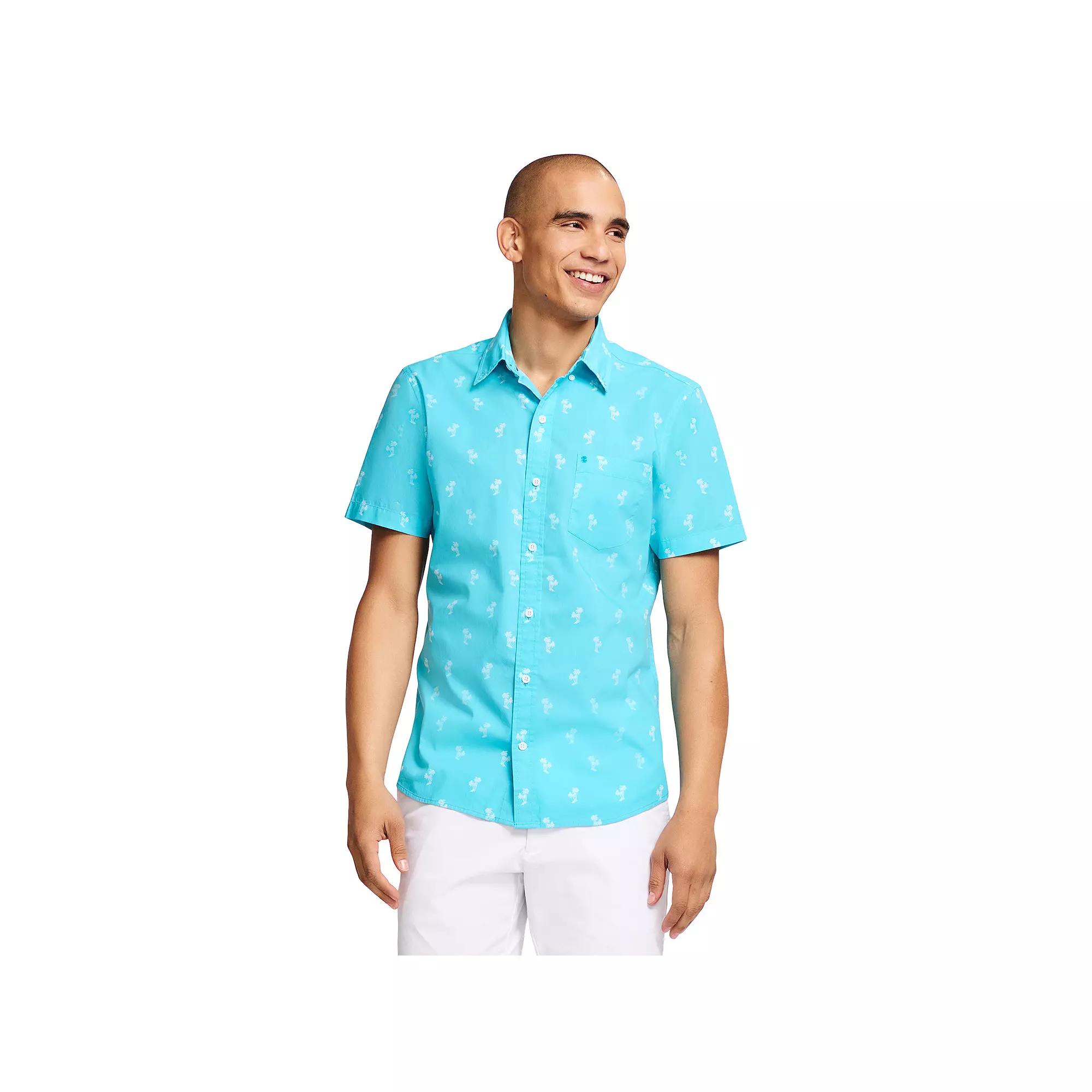 Men's IZOD Classic Breeze Printed Short Sleeve Button-Down Shirt, Size: XL, Palms Product Image