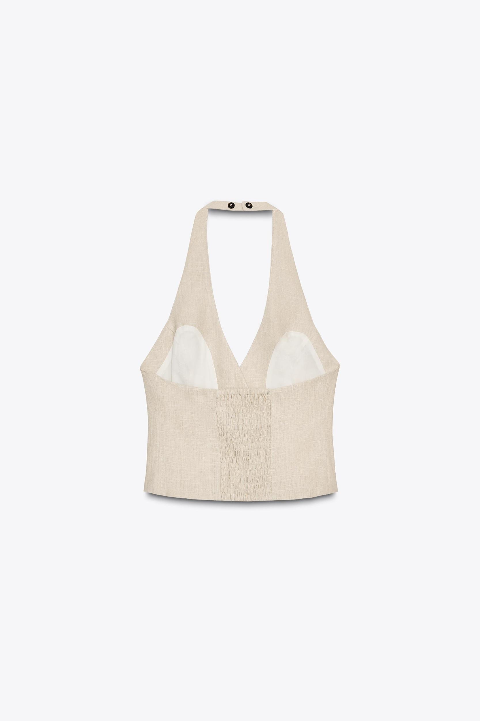 LINEN HALTER TOP Product Image