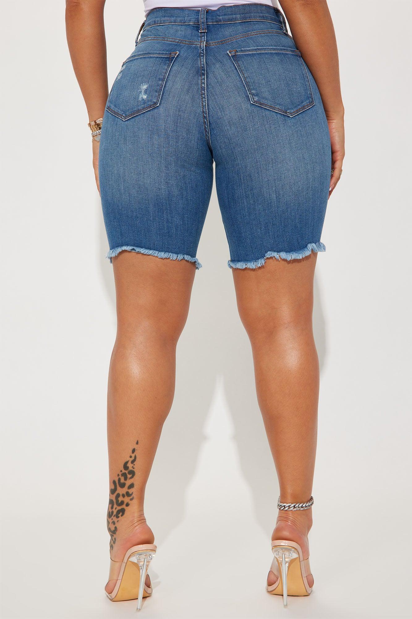 Tight Squeeze Lux Stretch Denim Bermuda Shorts - Medium Wash Product Image
