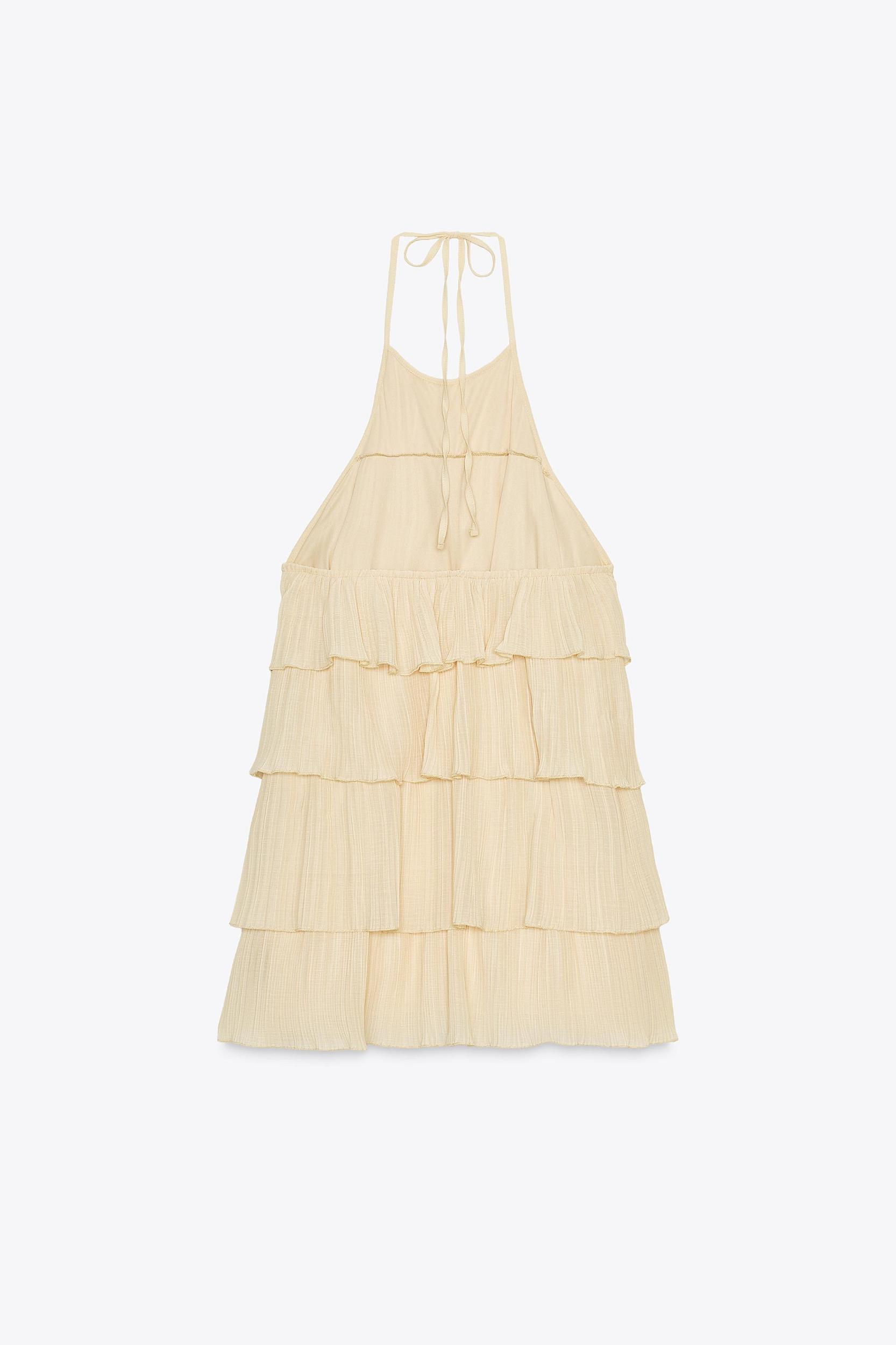 RUFFLED HALTER DRESS Product Image