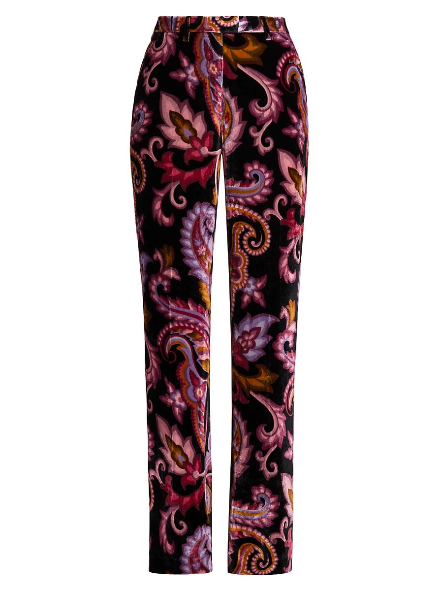 Womens Paisley Slim-Fit Trousers Product Image