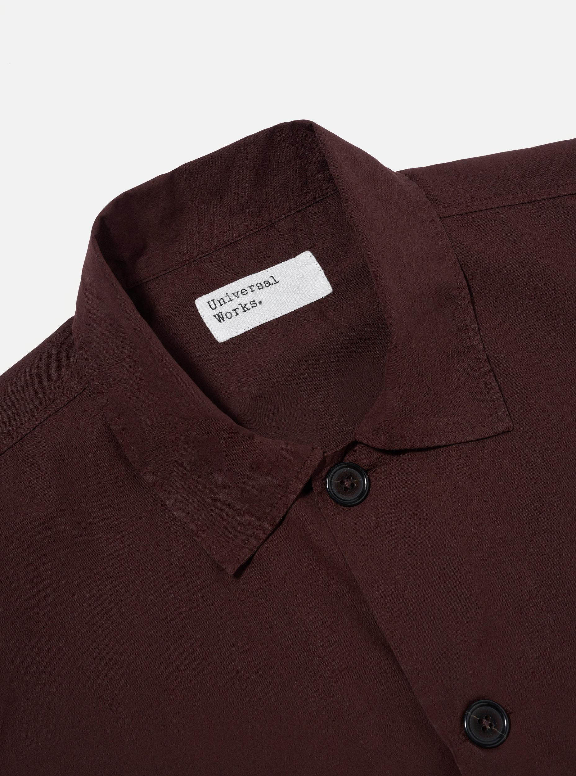 Universal Works Bakers Overshirt in Rich Brown Organic Fine Poplin Product Image
