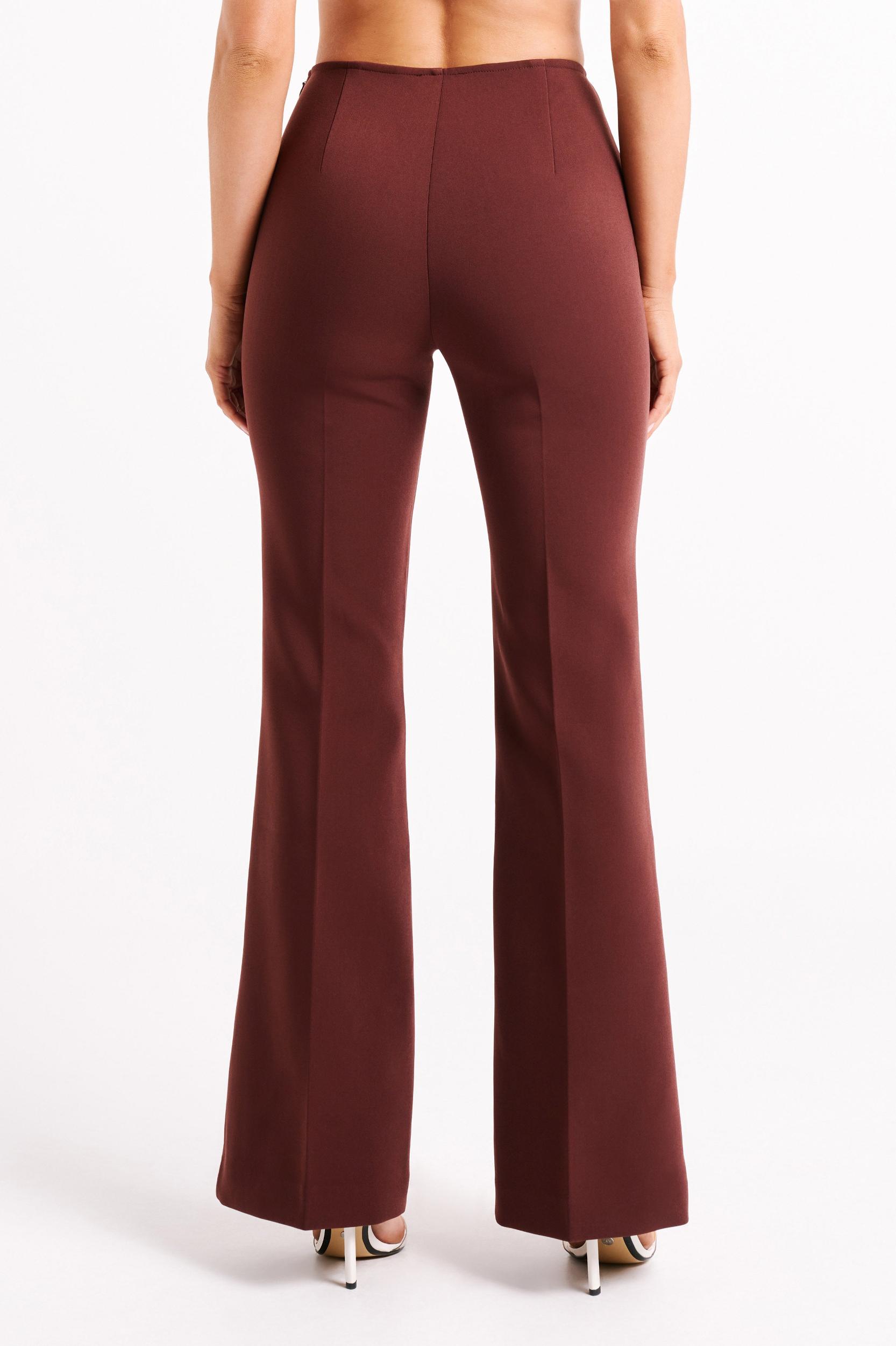 Loretta Fit & Flare Tailored Pant - Chocolate Product Image