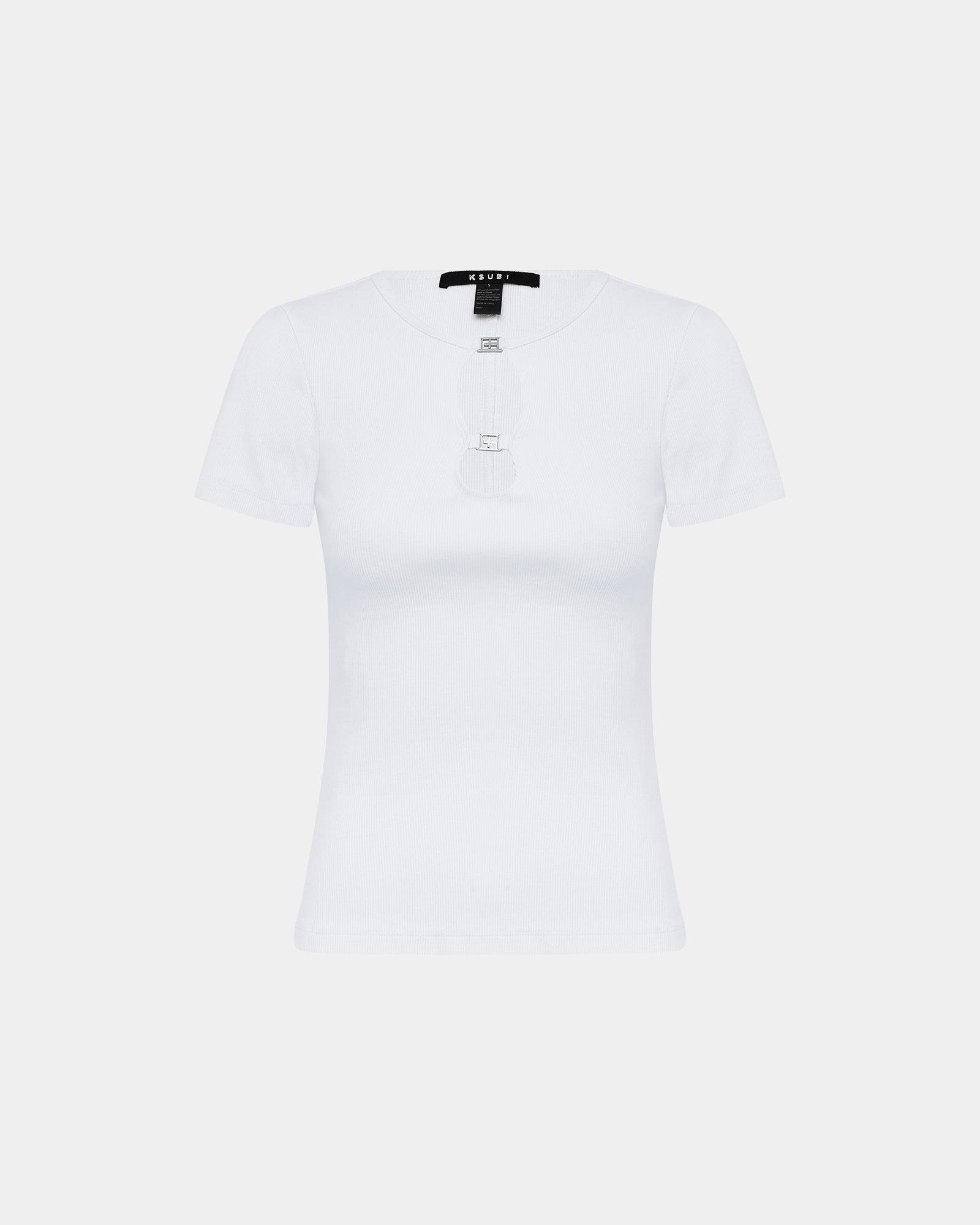 2 CHARM SS TEE WHITE Female Product Image