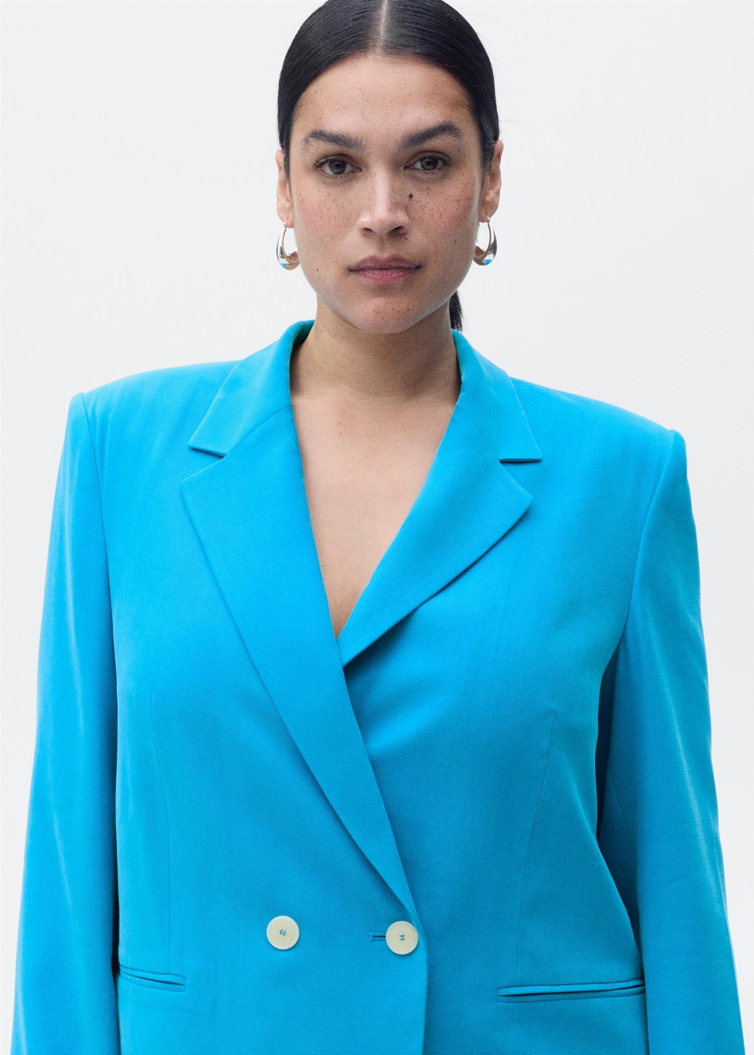 Straight-fit suit jacket - Women | MANGO USA Product Image