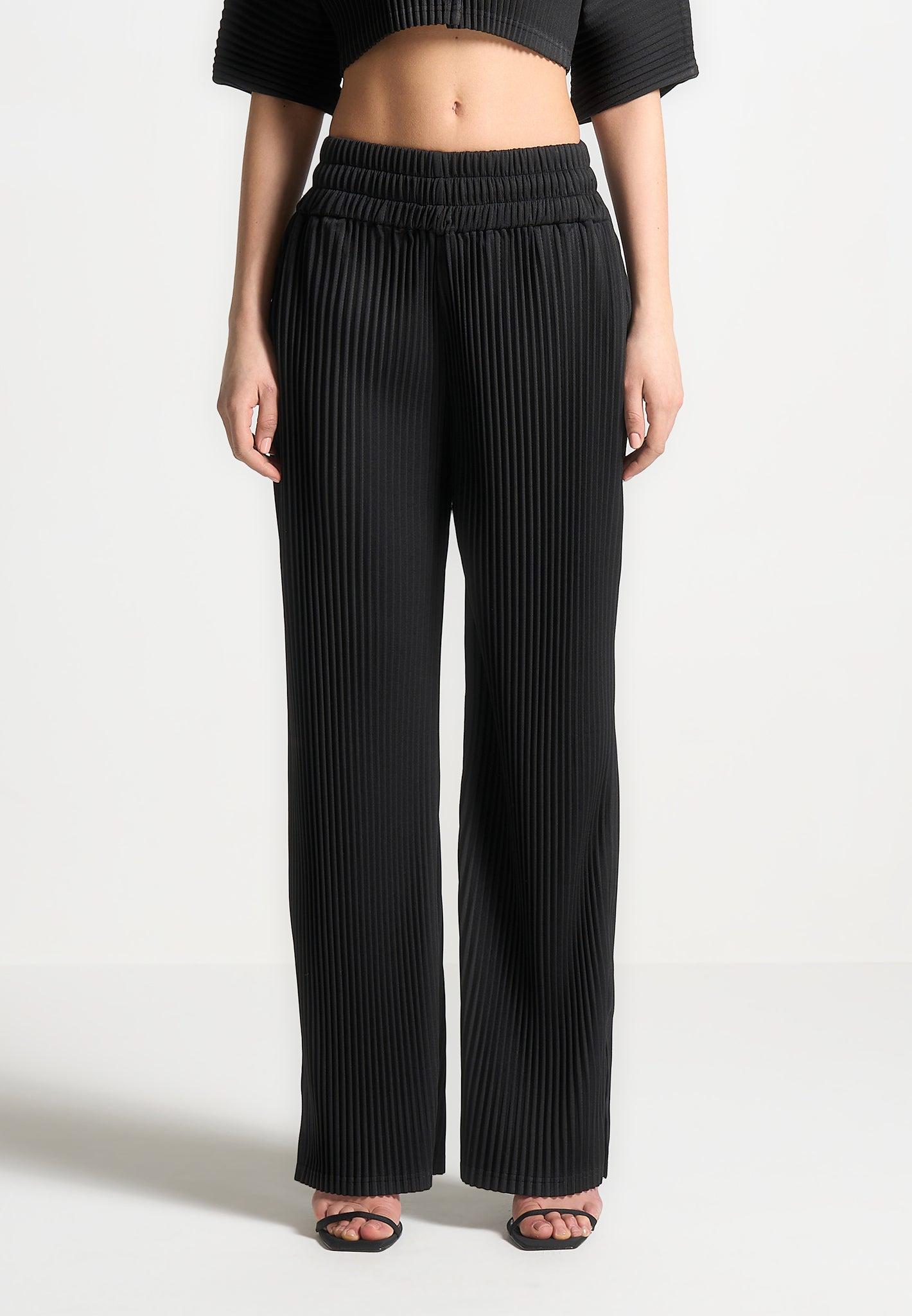 Lila - Pleated Trousers - Black Female Product Image