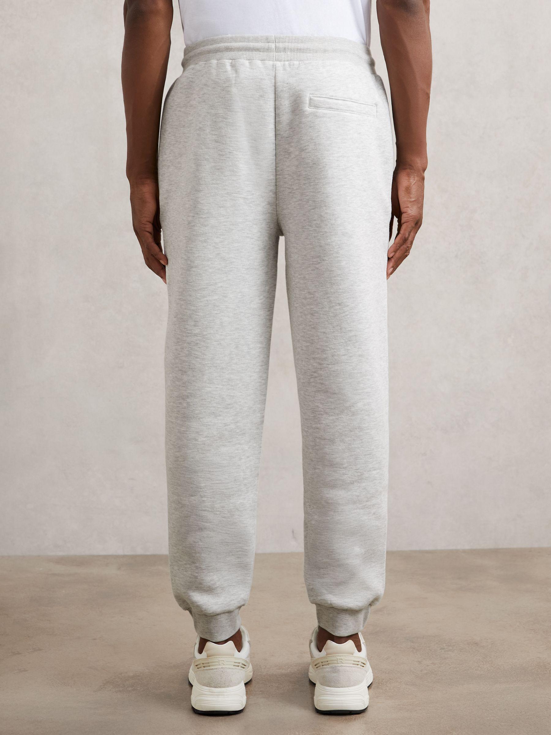 Cotton-Blend Drawstring Joggers in Grey Product Image