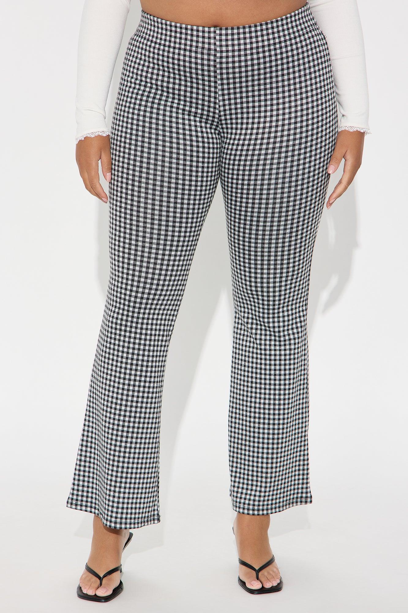Mellie Gingham Flare Pant - Black/combo Product Image