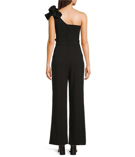 Honey and Rosie One Shoulder Ruffle Jumpsuit Product Image