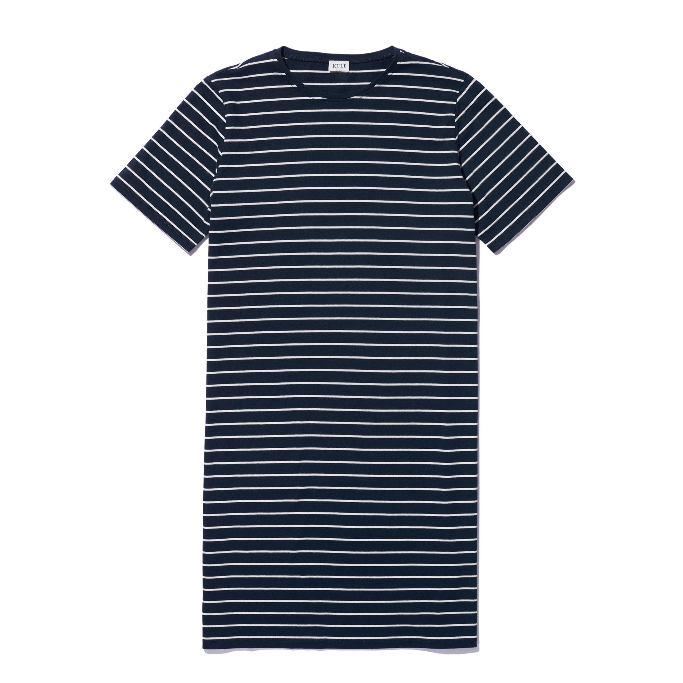 The Tee Dress - Navy/Cream Pinstripe Female Product Image