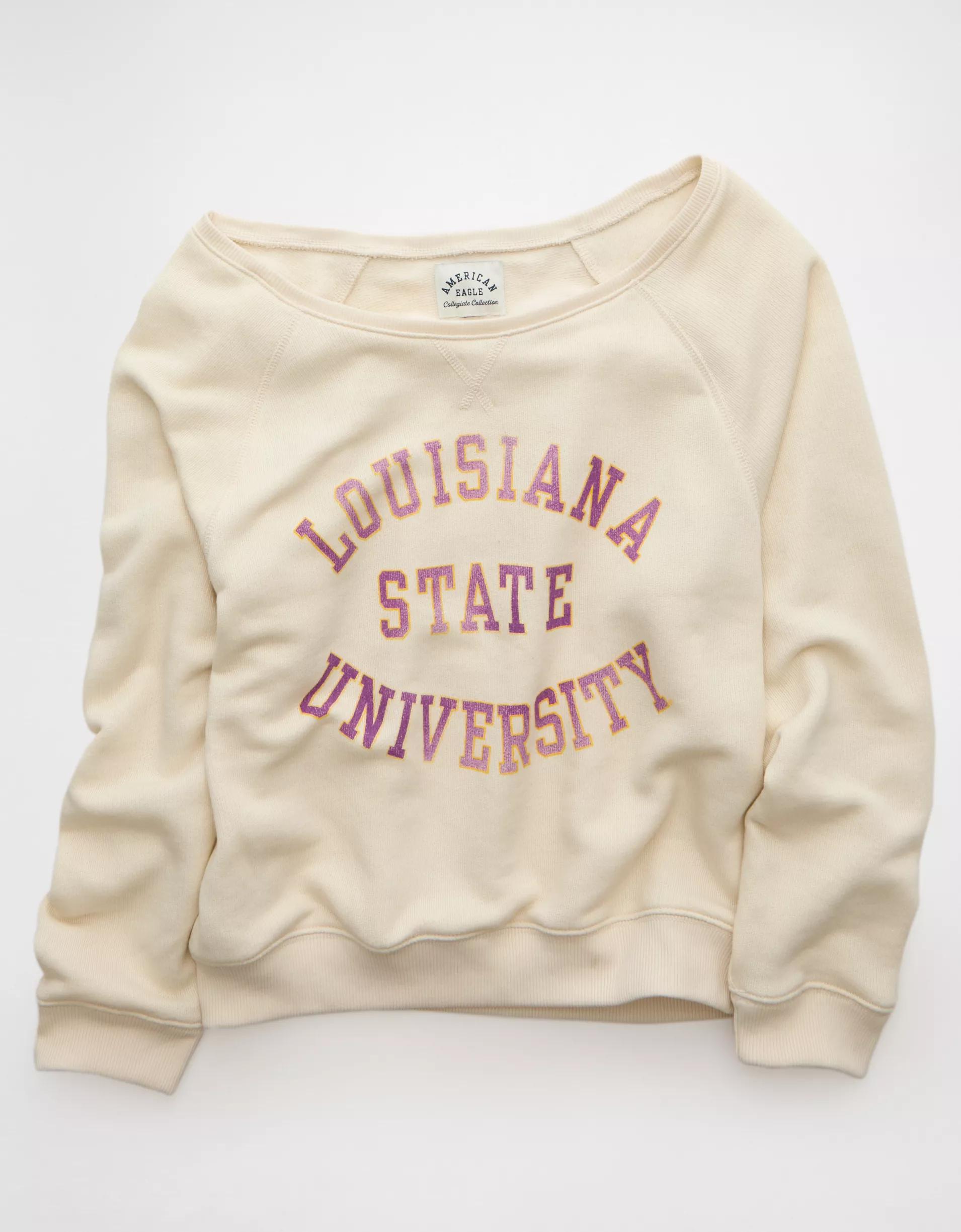 AE LSU Tigers Graphic Off The Shoulder Sweatshirt Product Image