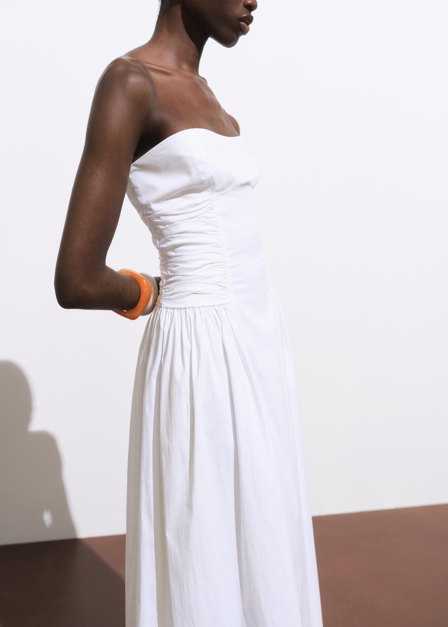 Strapless midi-dress - Women | MANGO USA Product Image
