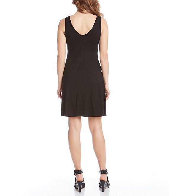 Karen Kane Brigitte Jersey Knit Sleeveless V-Neck A-Line Dress Product Image