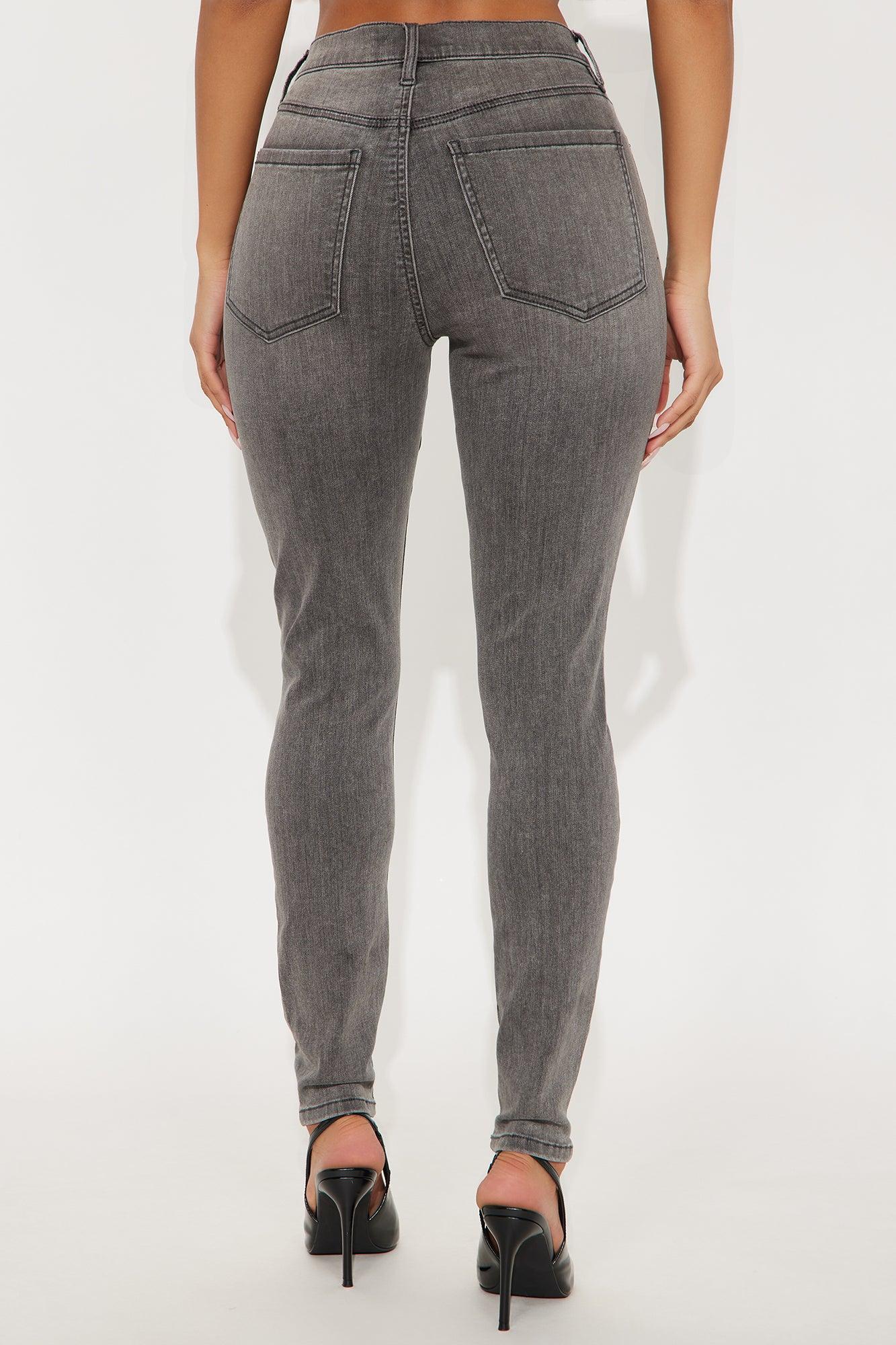 Deluxe Soft Stretch High Rise Skinny Jeans - Grey Female Product Image