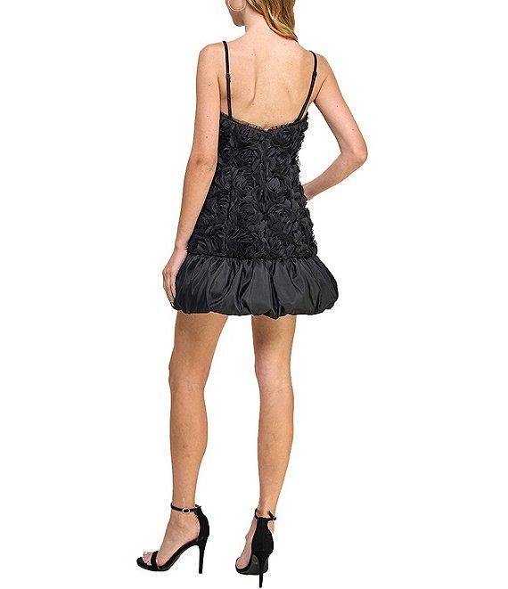 Morgan & Co. Sleeveless Taffeta Dropped Waist Bubble Chiffon Rosetta Short Dress Product Image