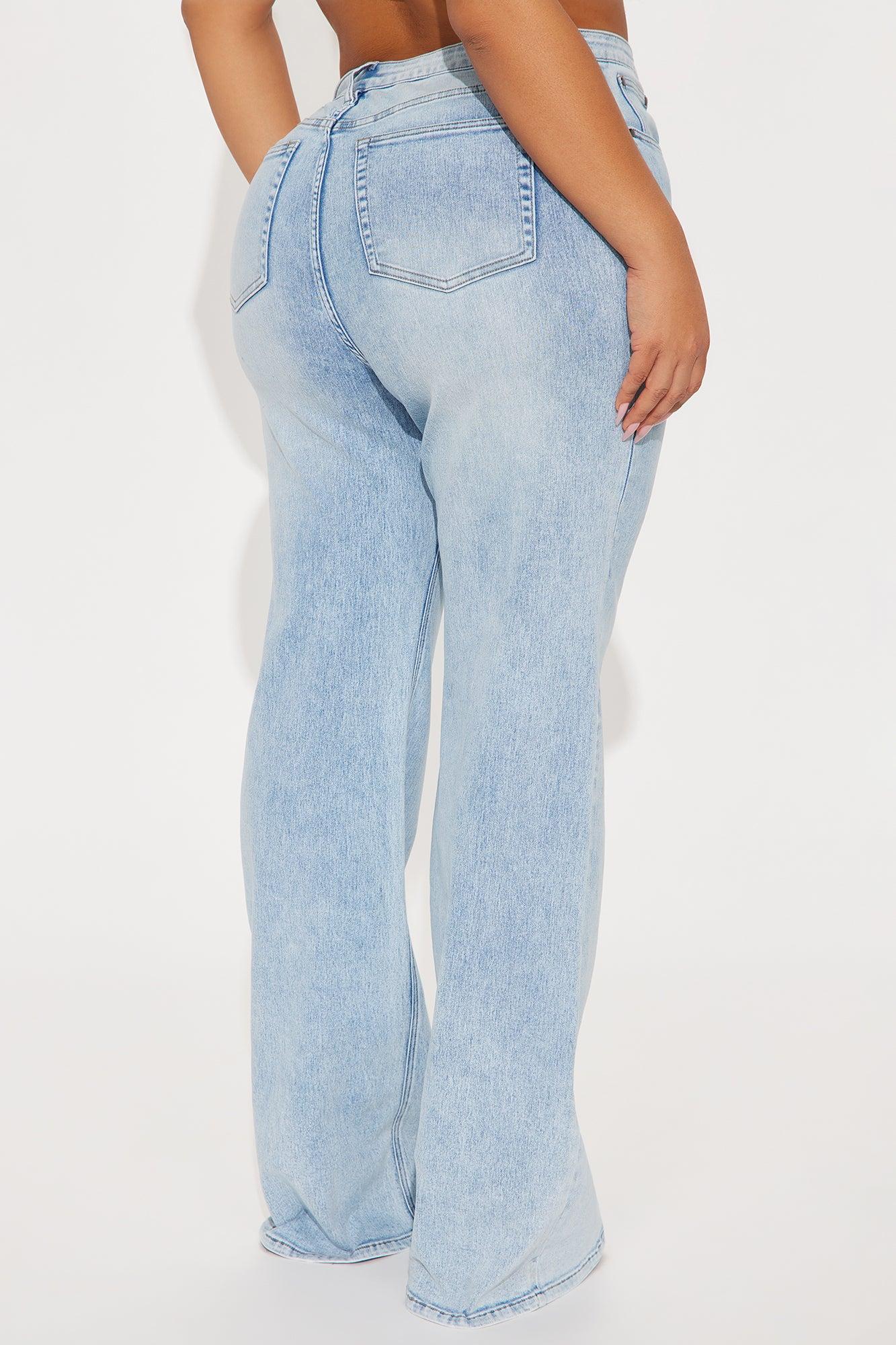 Tall Make My Day Stretch Wide Leg Jeans - Light Wash Female Product Image