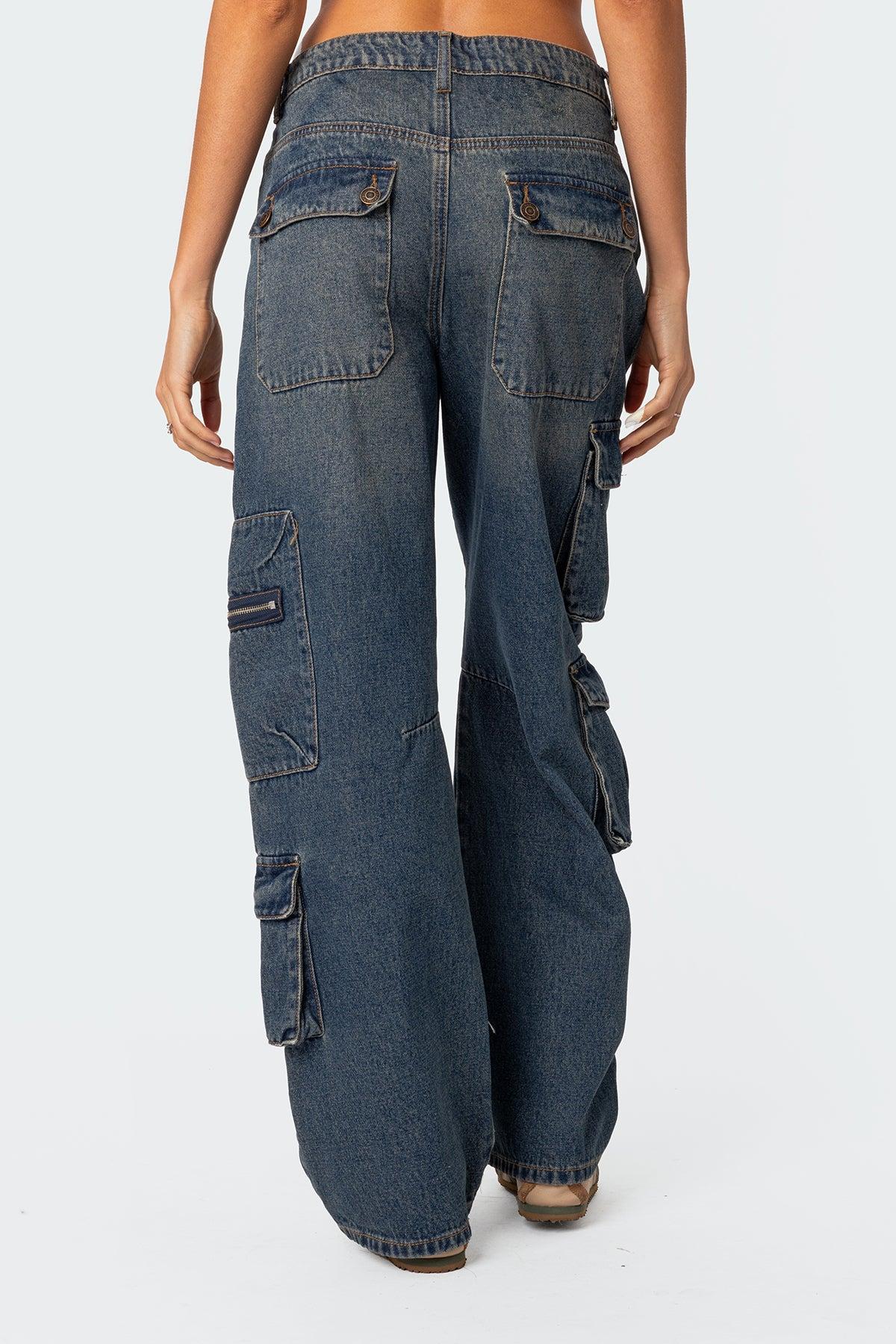 Adana Low Rise Baggy Cargo Jeans Product Image