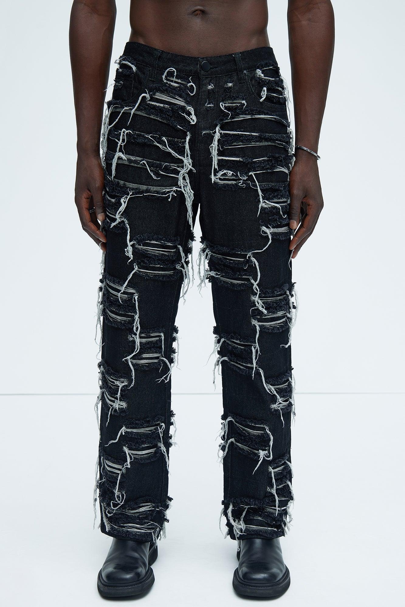 Jackson Frayed Dean Straight Jeans - Black Product Image