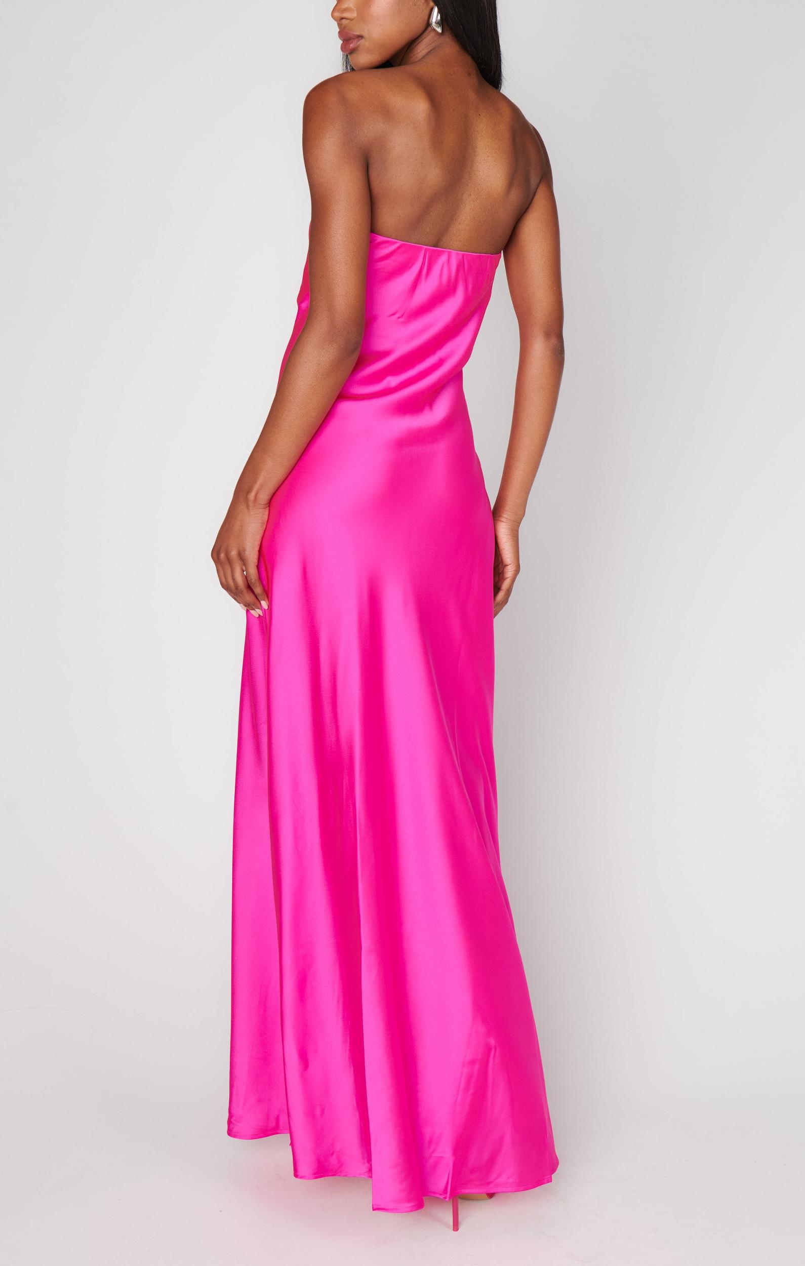 Taylor Tube Dress ~ Hot Pink Luxe Satin Product Image