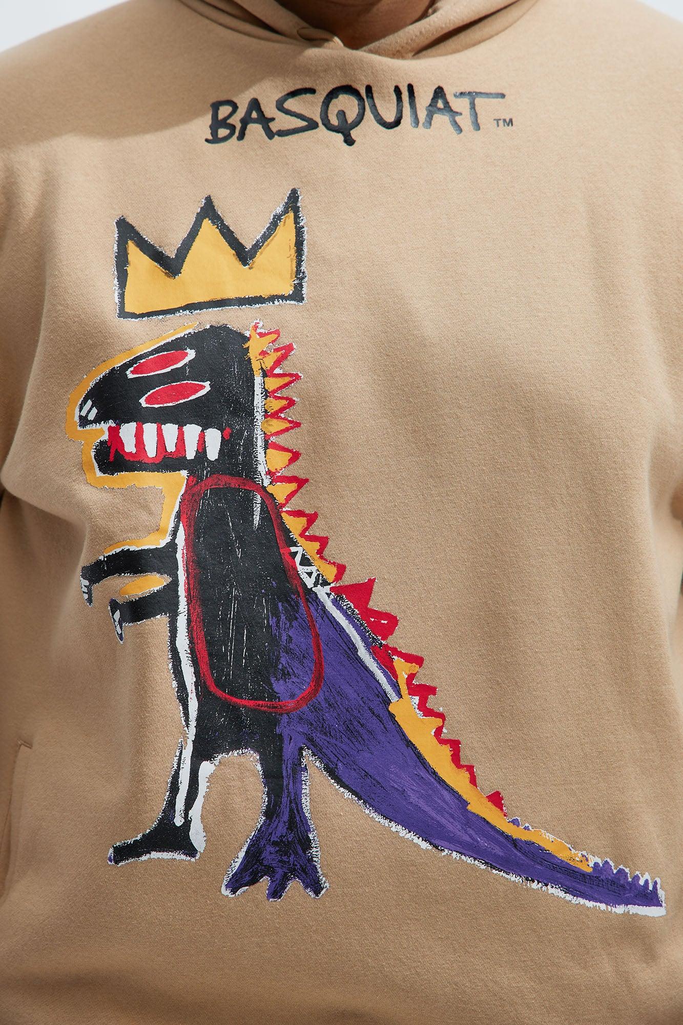 Basquiat Dinosaur Hoodie - Khaki Product Image
