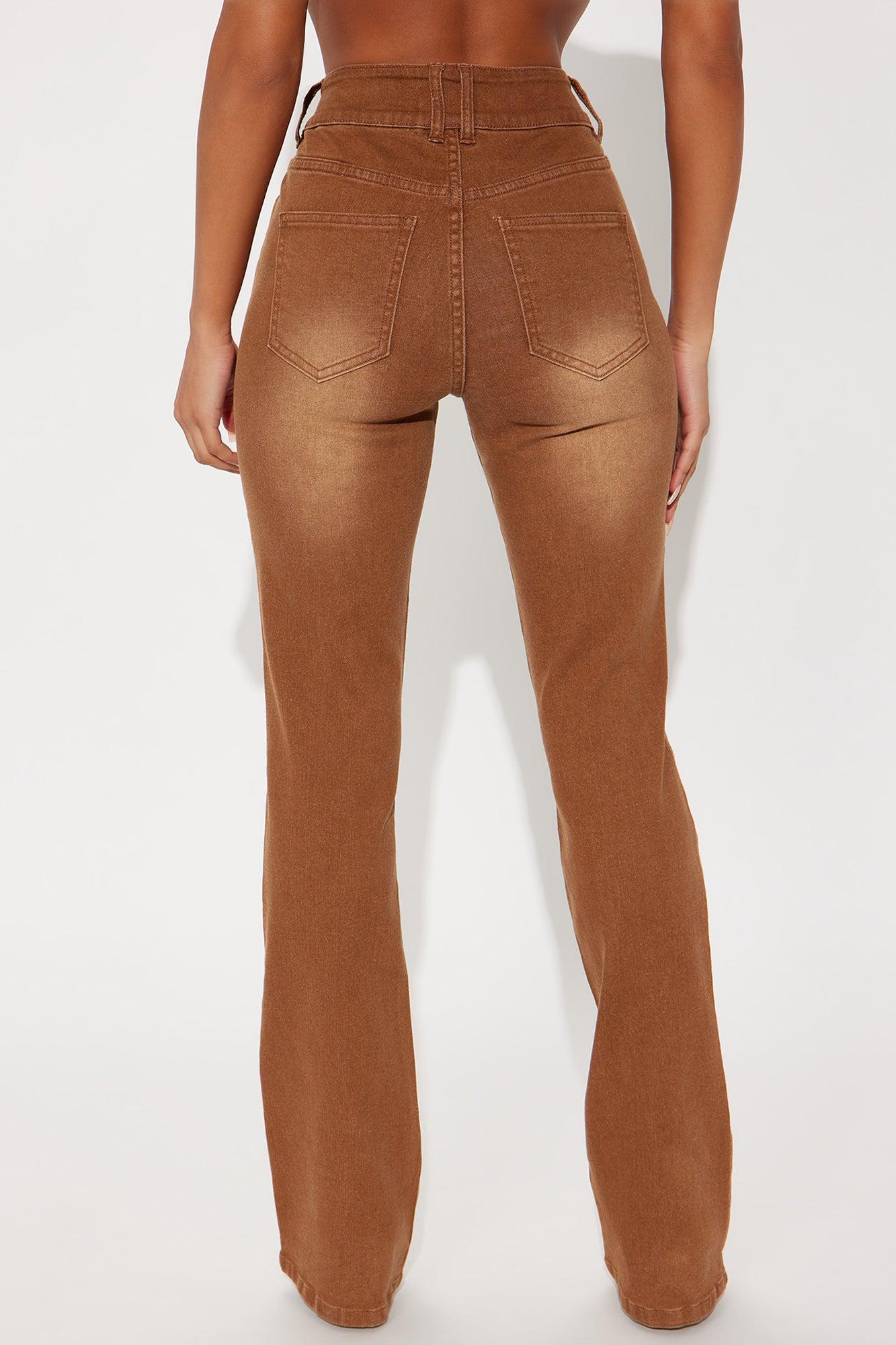 Fatal Attraction Stretch Bootcut Jeans - Brown Female Product Image