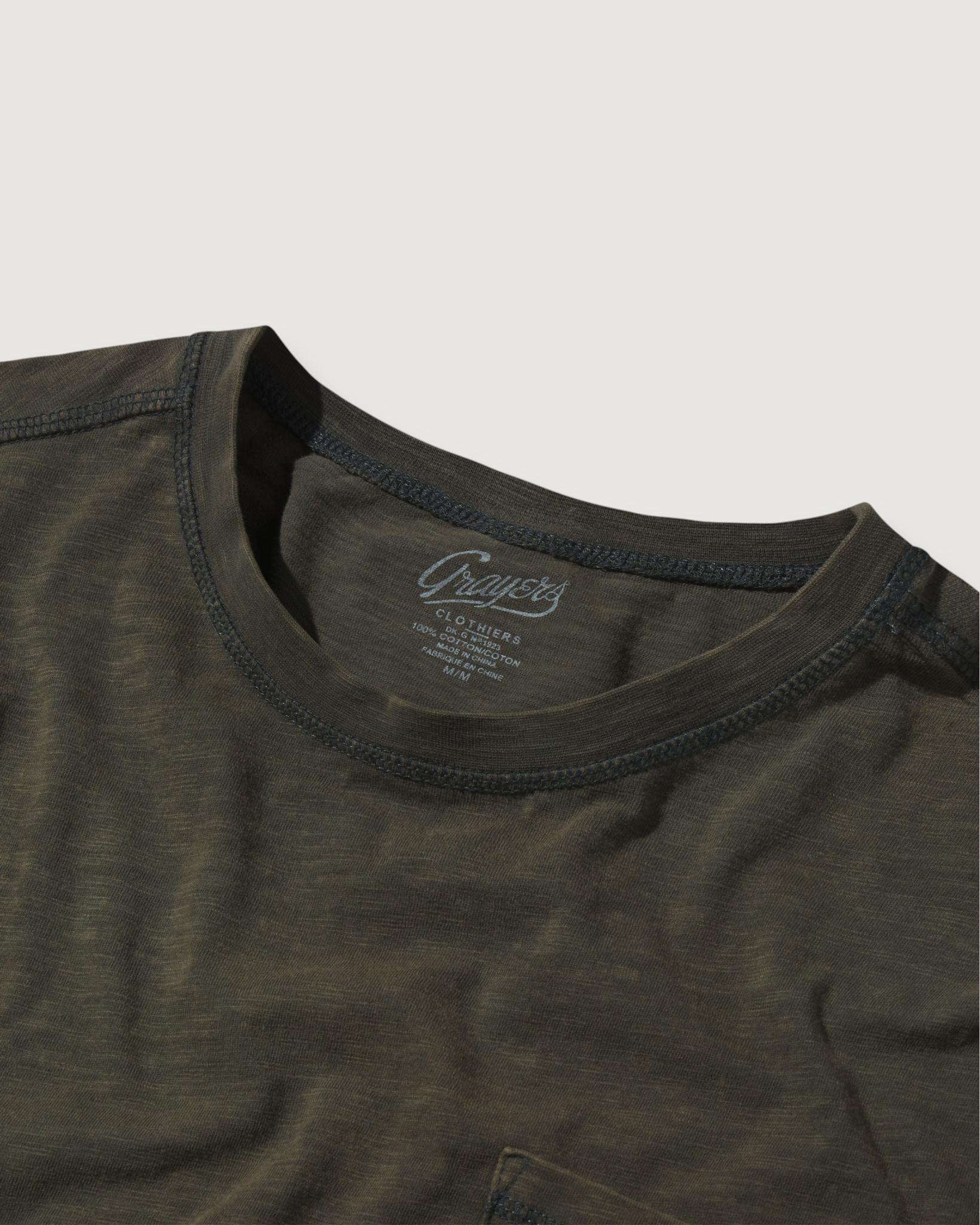 Hewitt Garment Dyed Pocket Tee - Washed Black Product Image