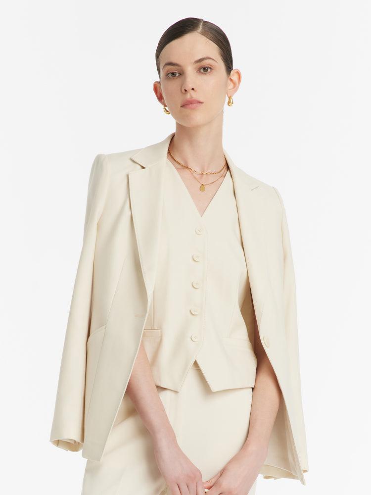 Worsted Wool Single-Breasted Women Vest Product Image