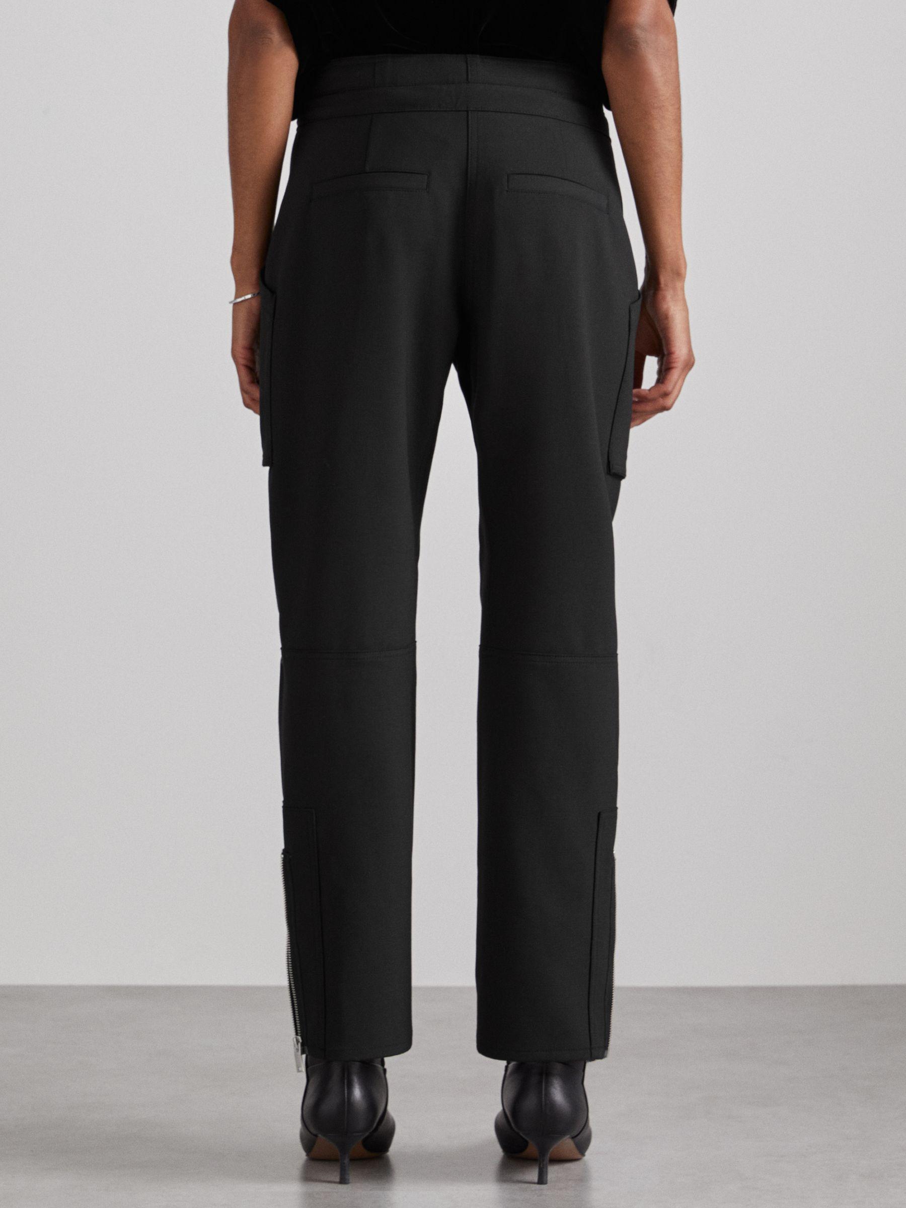Atelier Zipped Crepe Trousers in Black Product Image