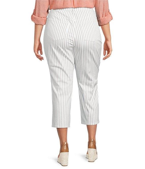 NYDJ Plus Size High Rise Straight Leg Relaxed Fit Cropped Stretch Denim Jeans Product Image