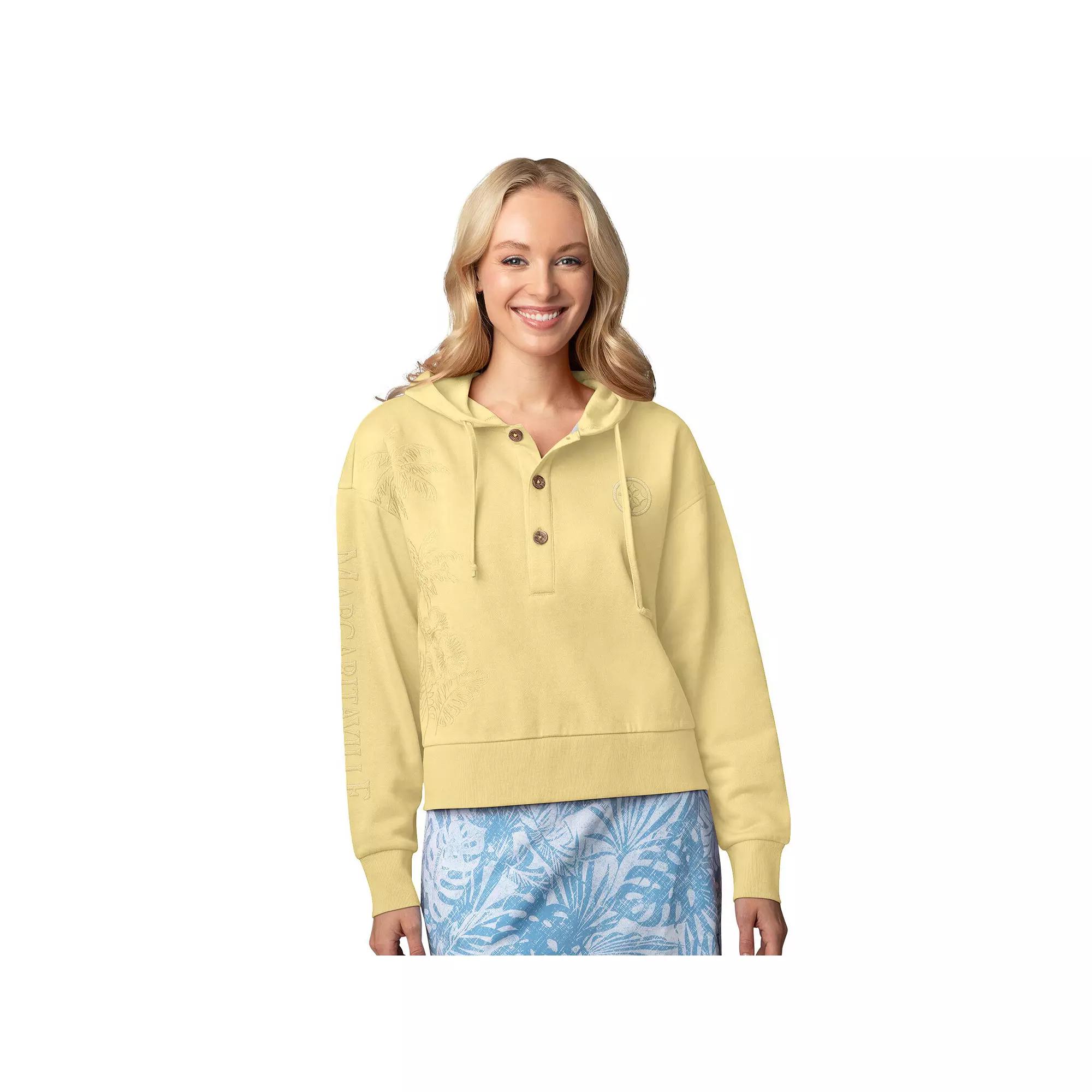 Women's Margaritaville Yellow Pittsburgh Steelers Island Dream Solid Pullover Hoodie,  Product Image